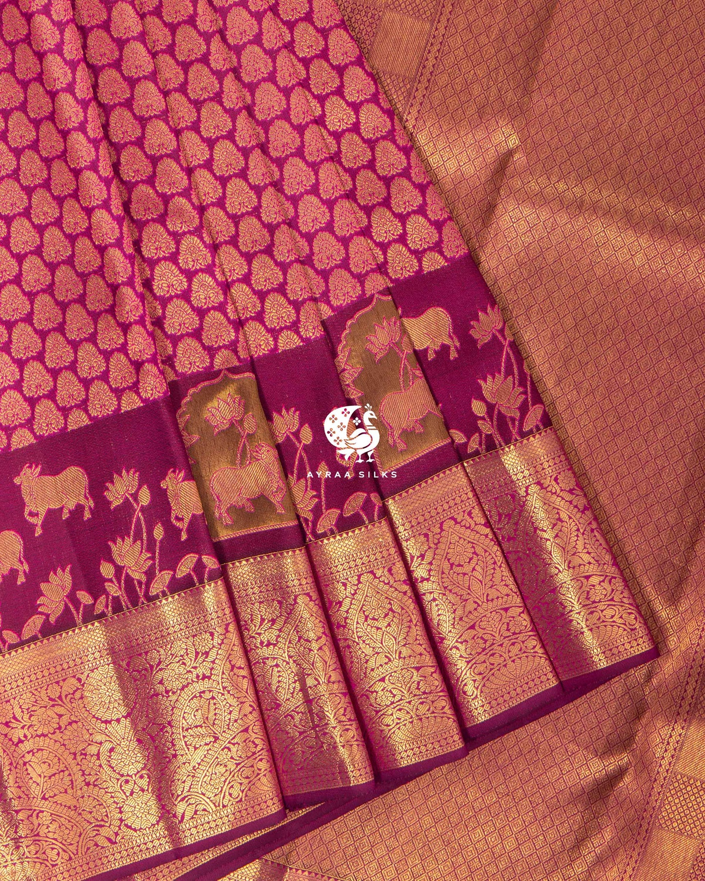 Rani Rudraksha Kanchipuram Saree