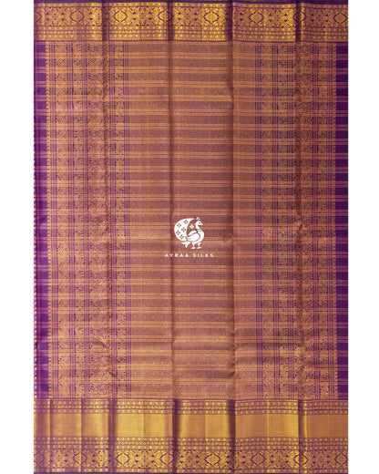 Purple Simha Kattam Kanchipuram Silk Saree