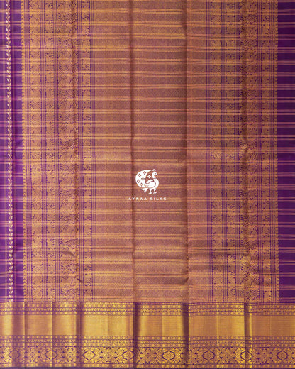 Purple Simha Kattam Kanchipuram Silk Saree