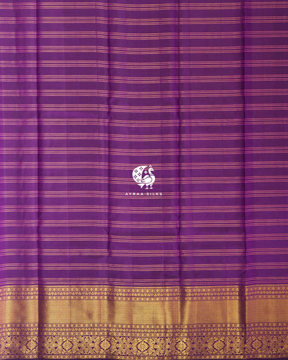 Purple Simha Kattam Kanchipuram Silk Saree
