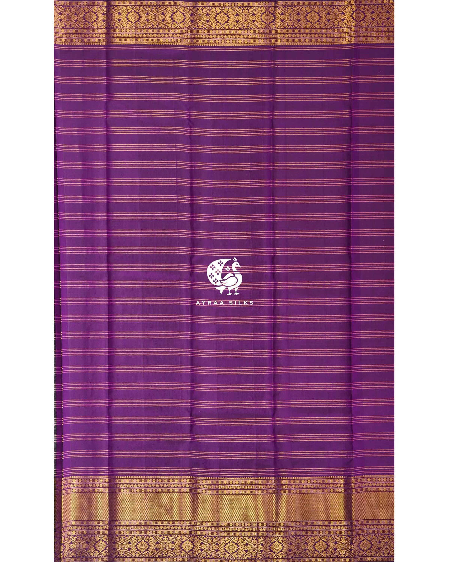 Purple Simha Kattam Kanchipuram Saree
