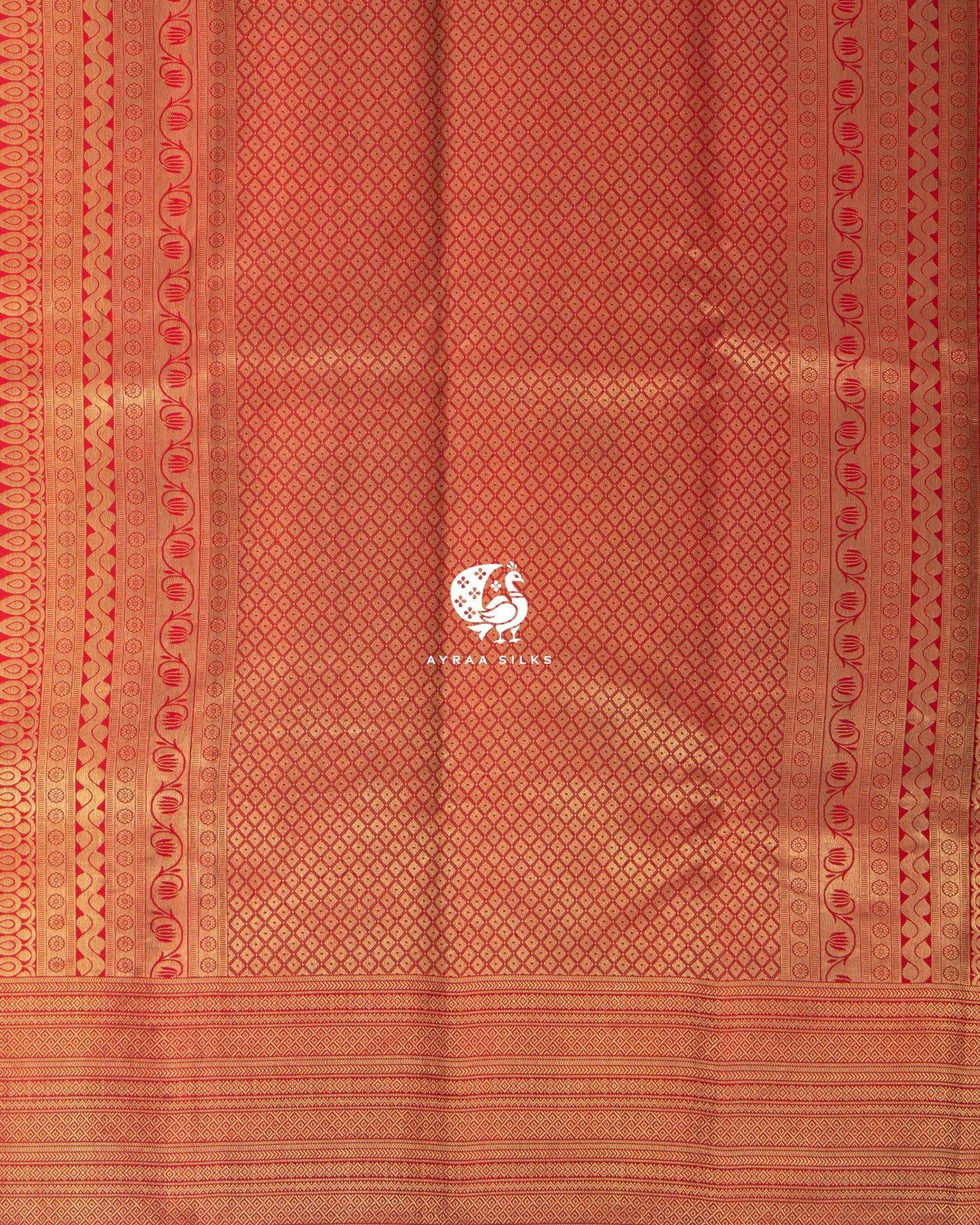 Mustard Kalamkari Kanchipuram Saree