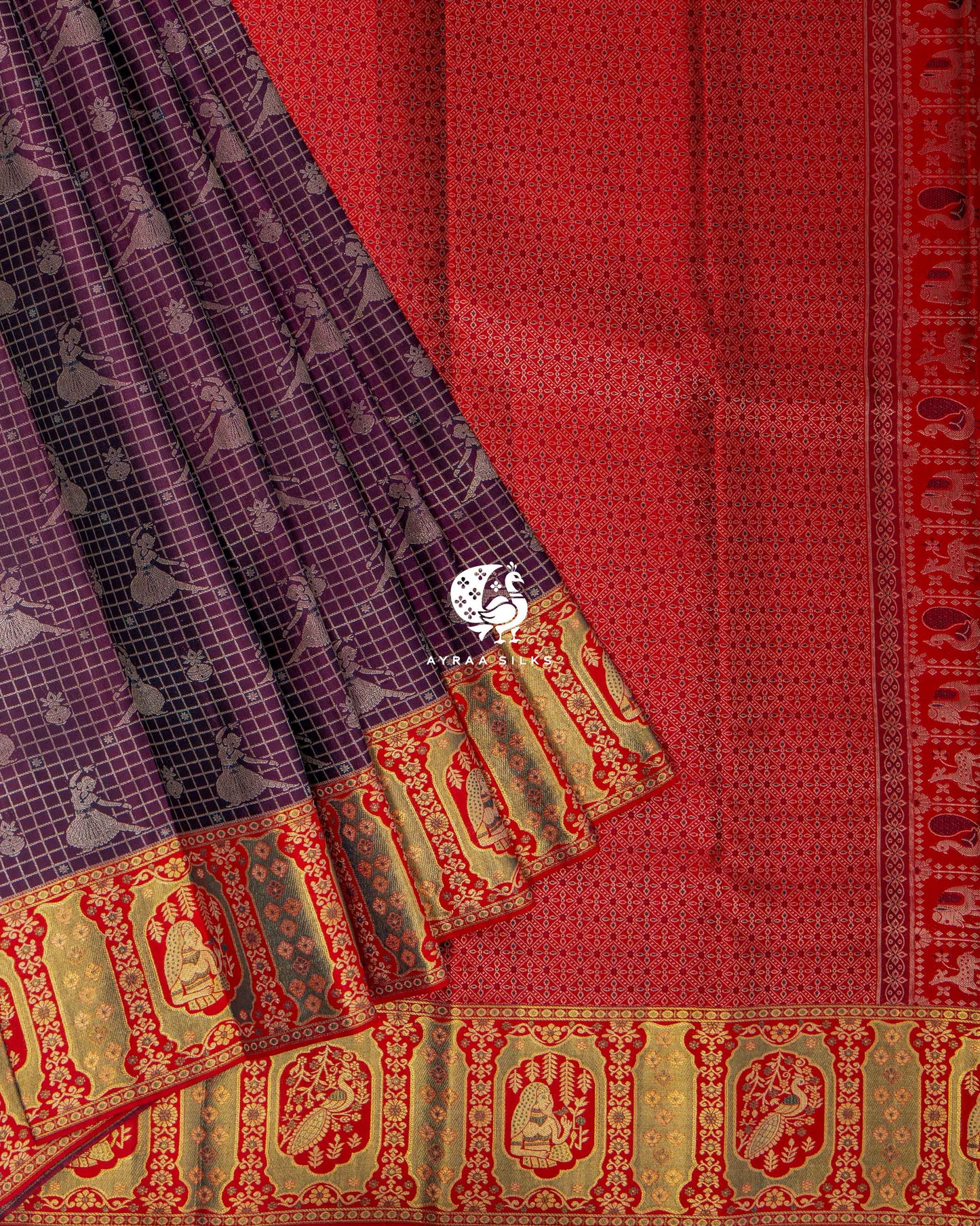 Wine Nritya Kanchipuram Saree