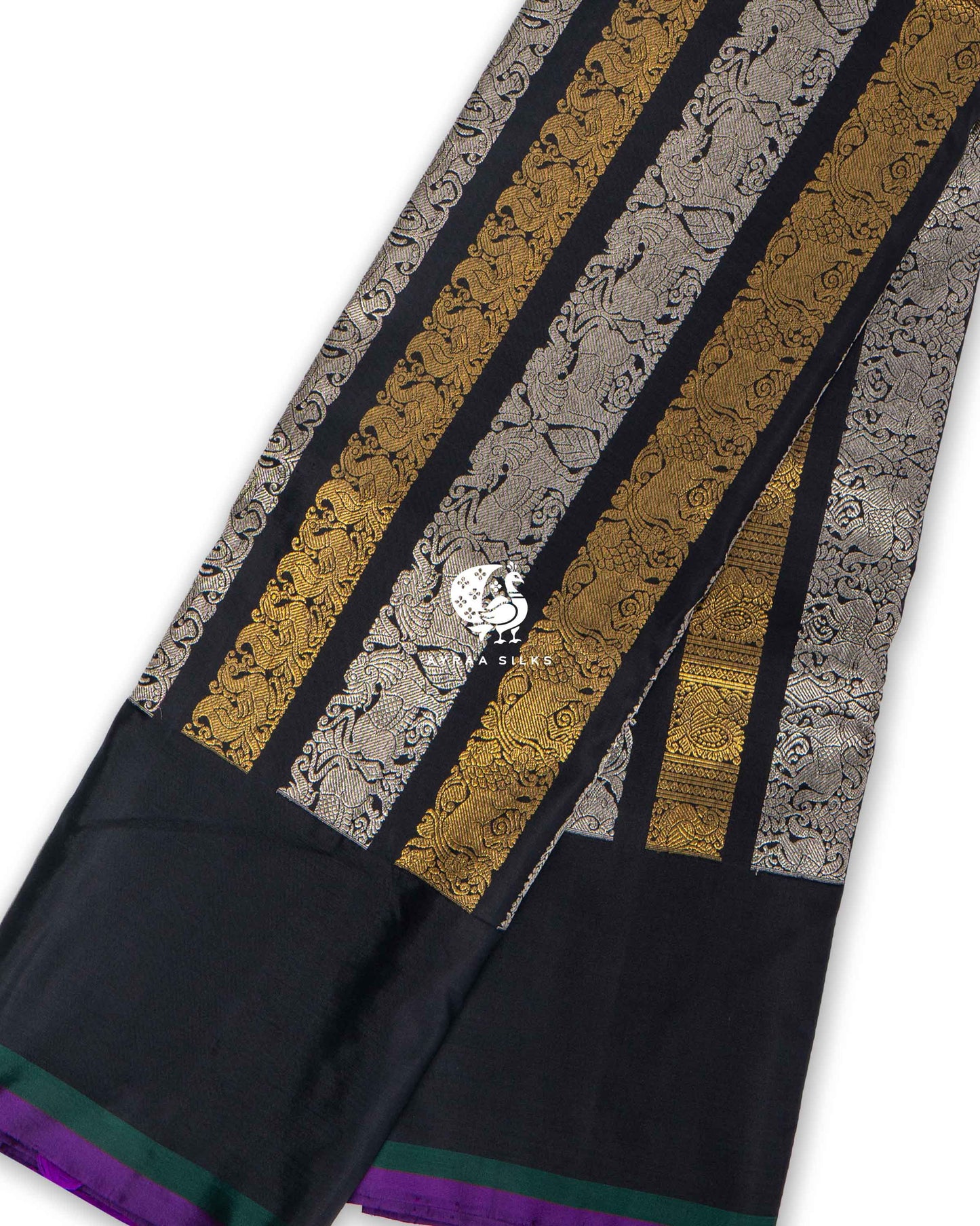 Black Imperial Zari Kanchipuram Saree