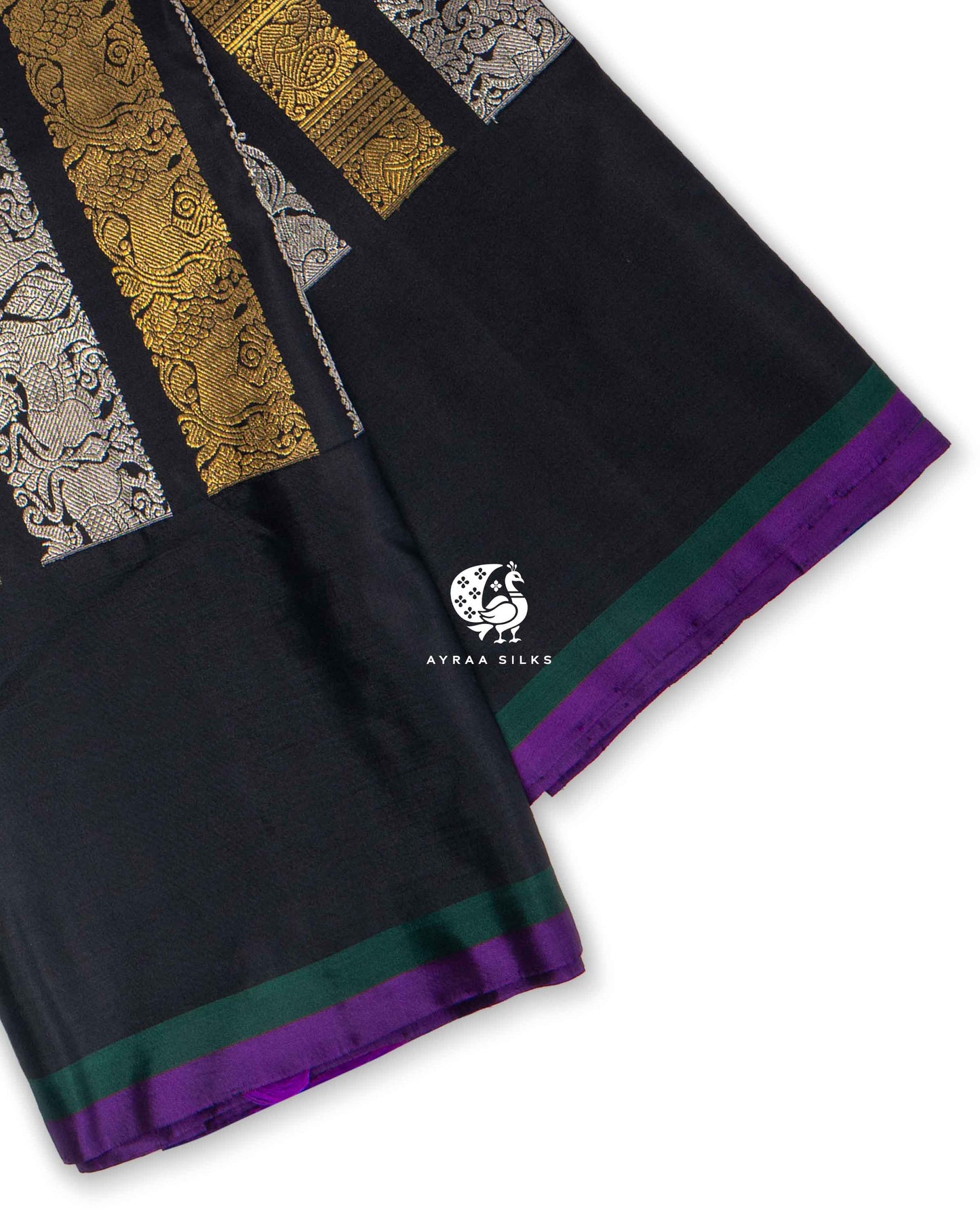 Black Imperial Zari Kanchipuram Saree