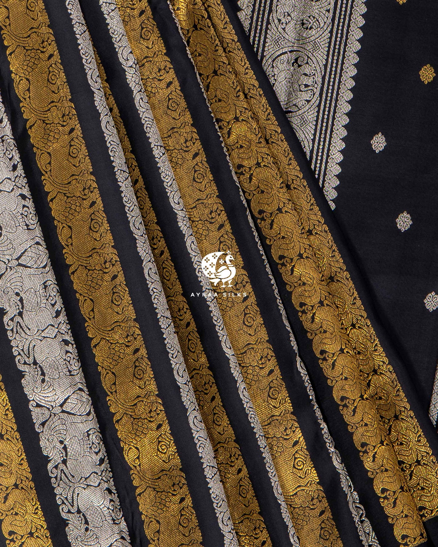 Black Imperial Zari Kanchipuram Saree