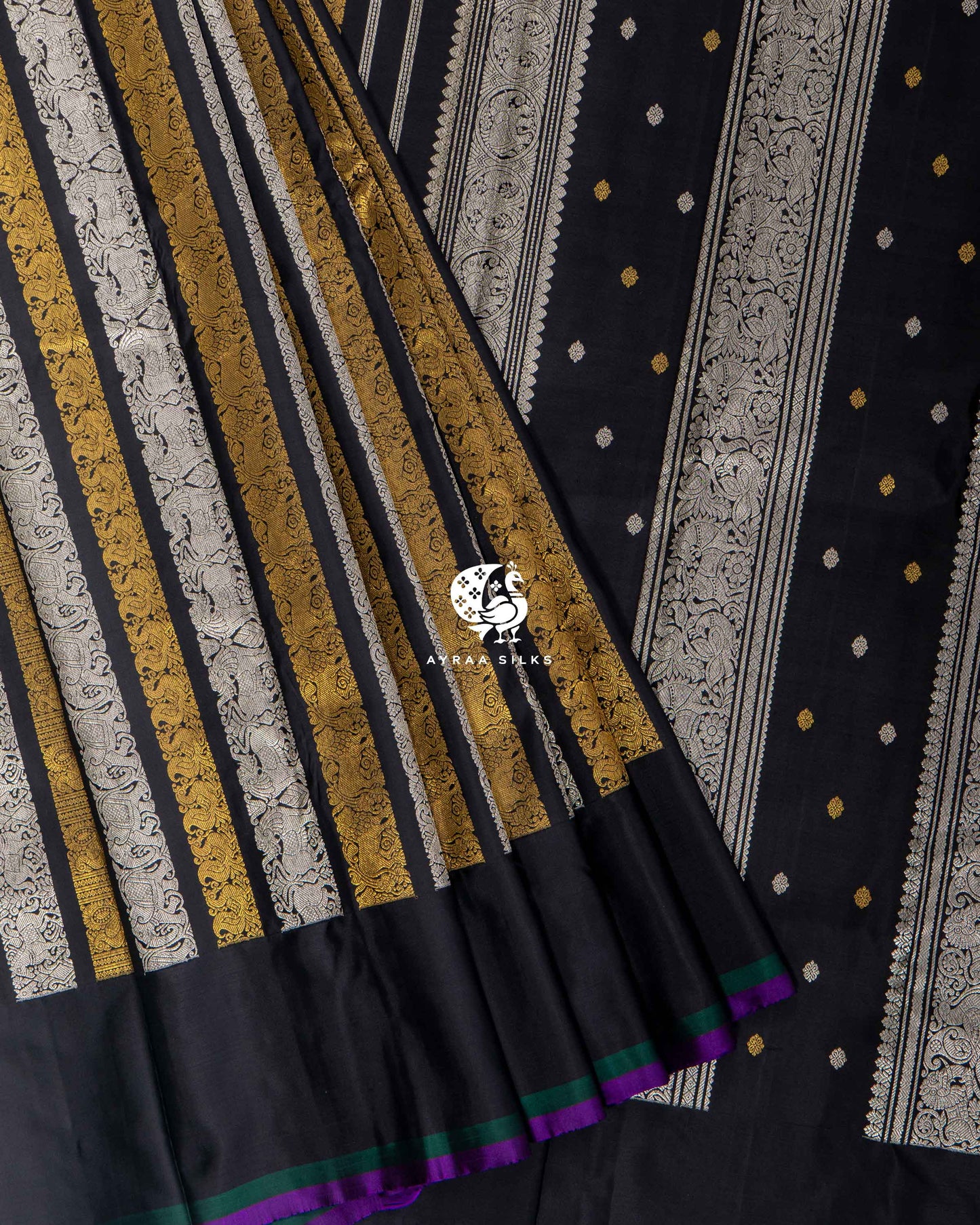Black Imperial Zari Kanchipuram Saree