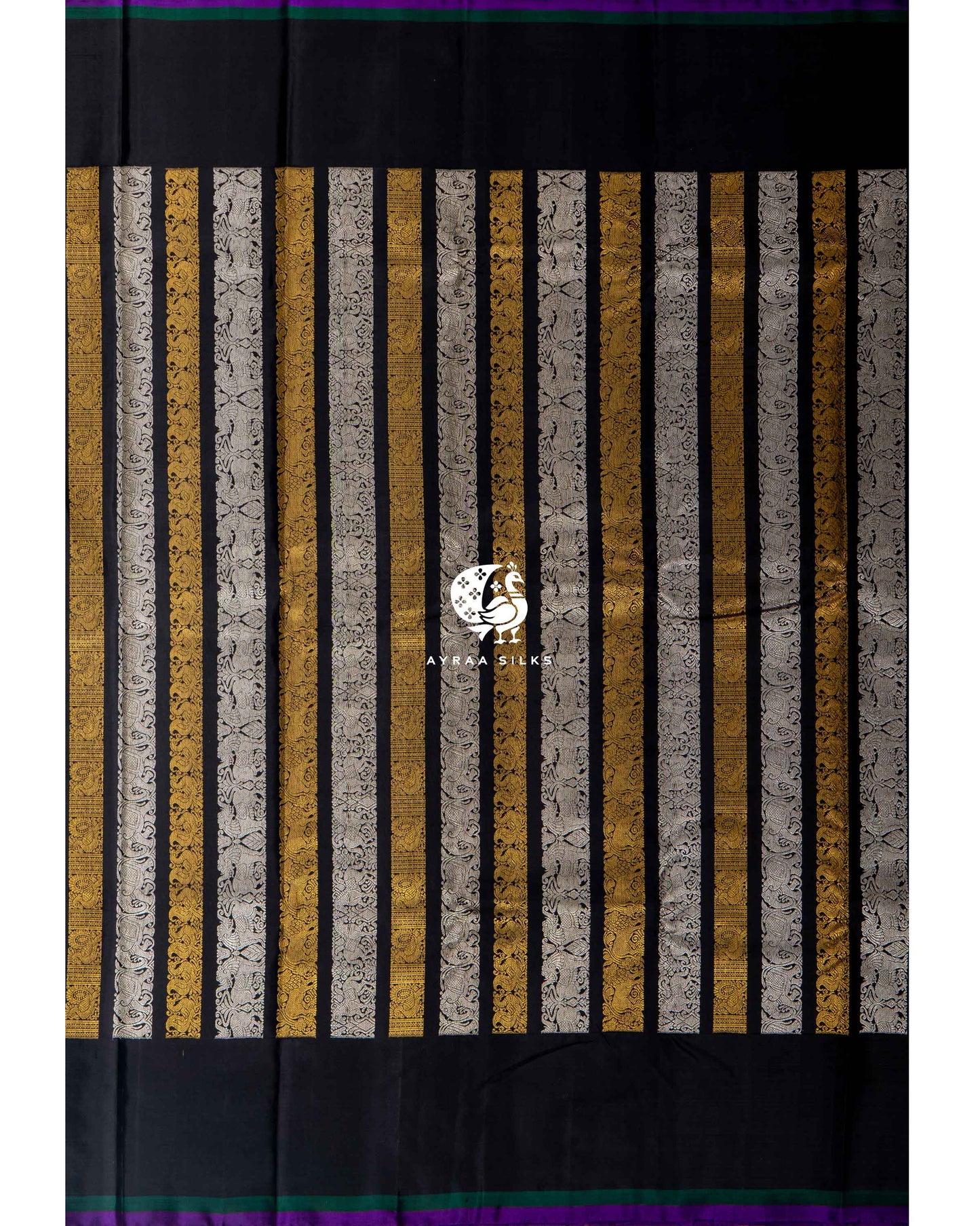 Black Imperial Zari Kanchipuram Saree