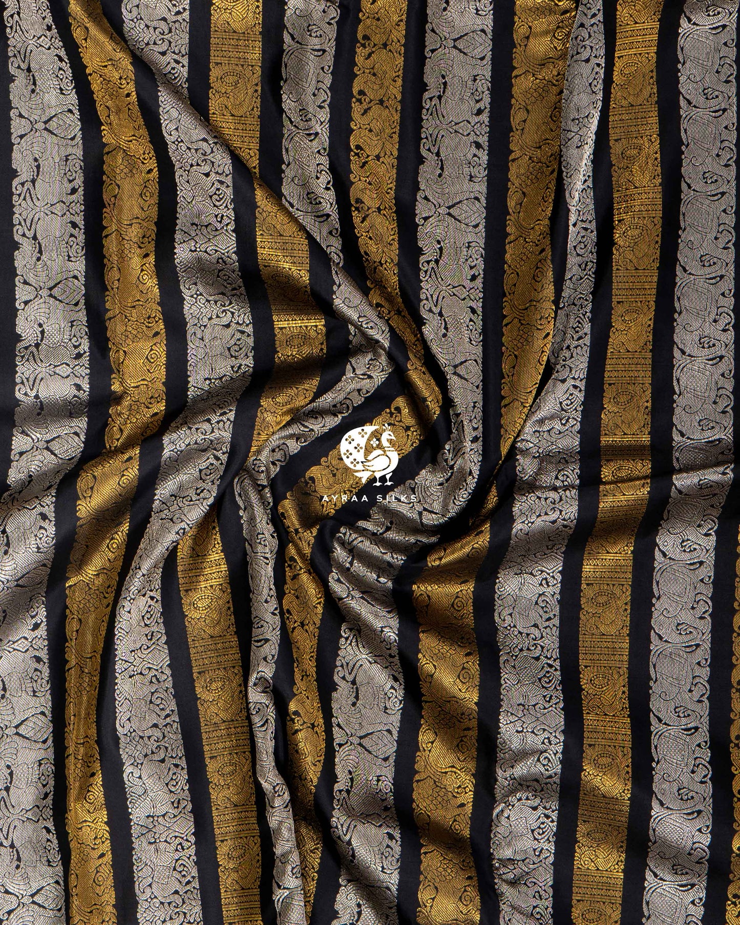 Black Imperial Zari Kanchipuram Saree