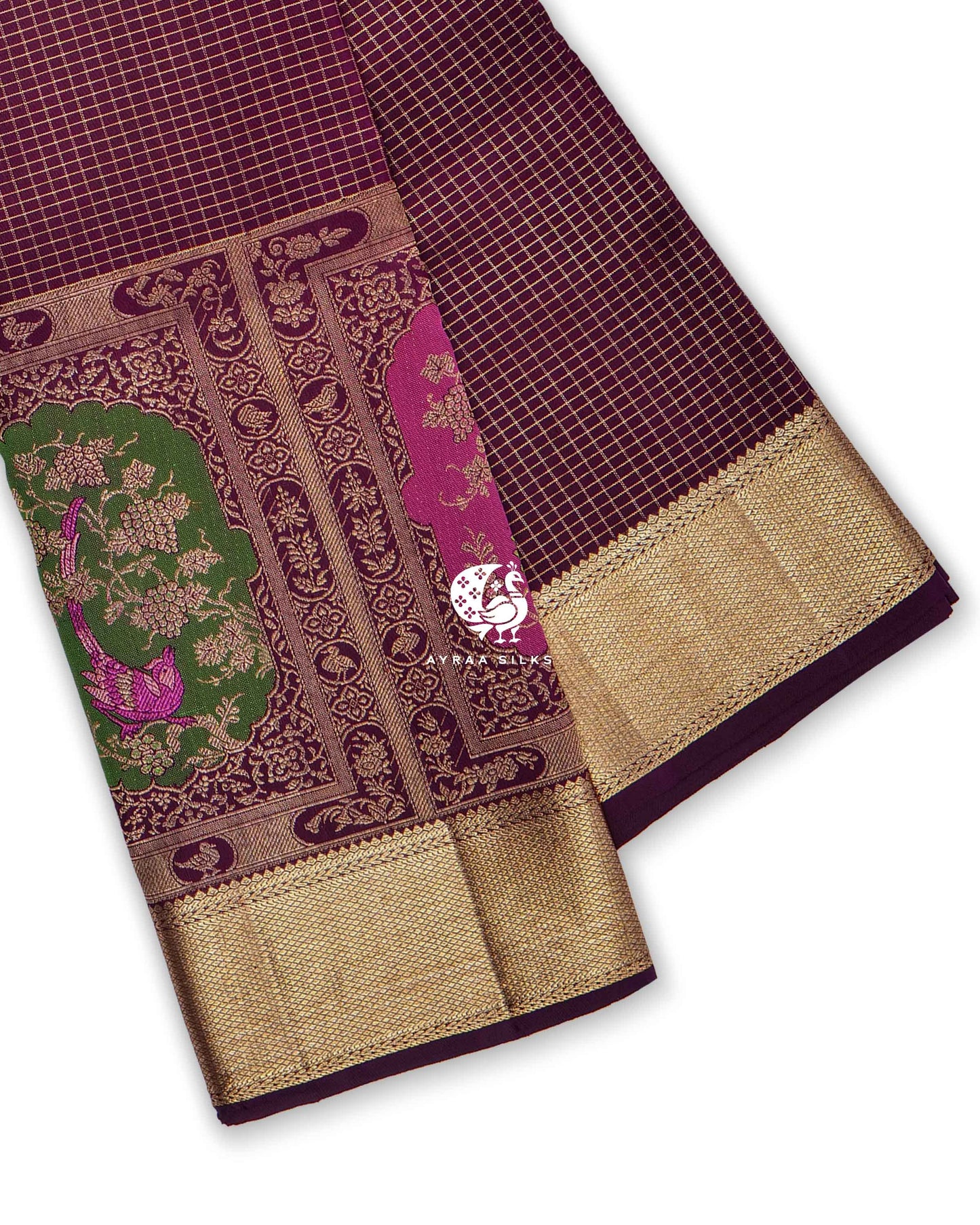 Midnight Plum Navaparampara Kanchipuram Saree