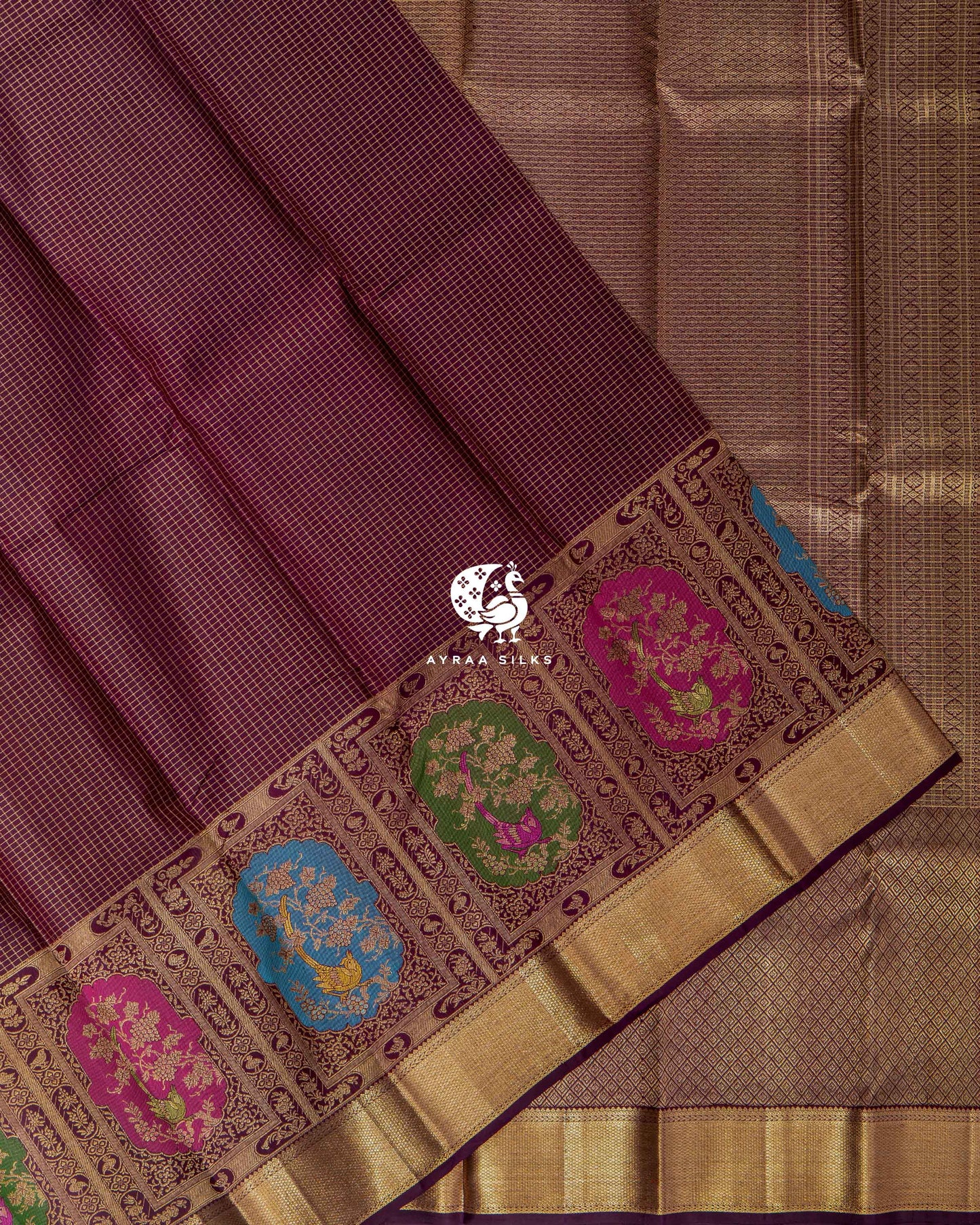 Midnight Plum Navaparampara Kanchipuram Saree