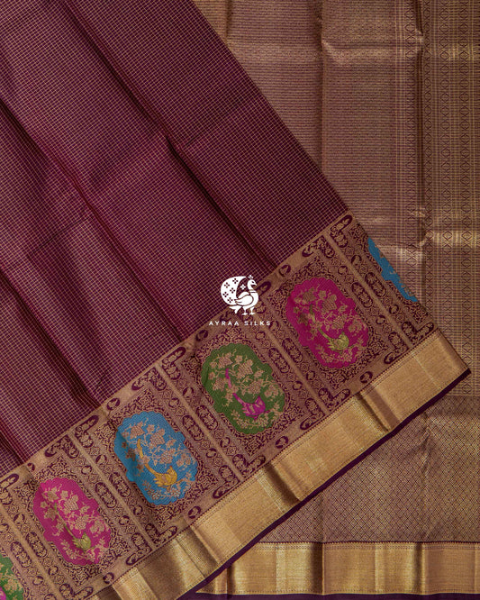 Midnight Plum Navaparampara Kanchipuram Saree