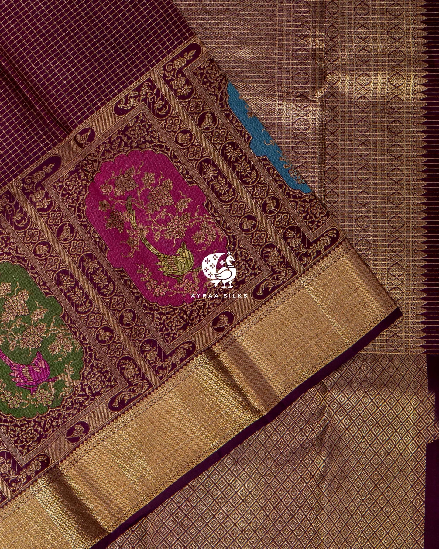 Midnight Plum Navaparampara Kanchipuram Saree