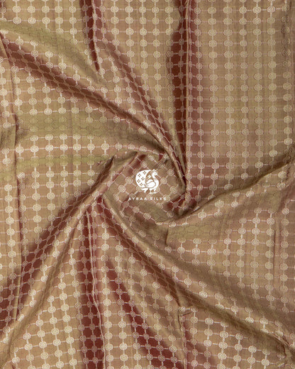 Sage Chakra Kanchipuram silk saree in sage green with rose pink, view 6 of 7 — pure silk, Ayraa Silks