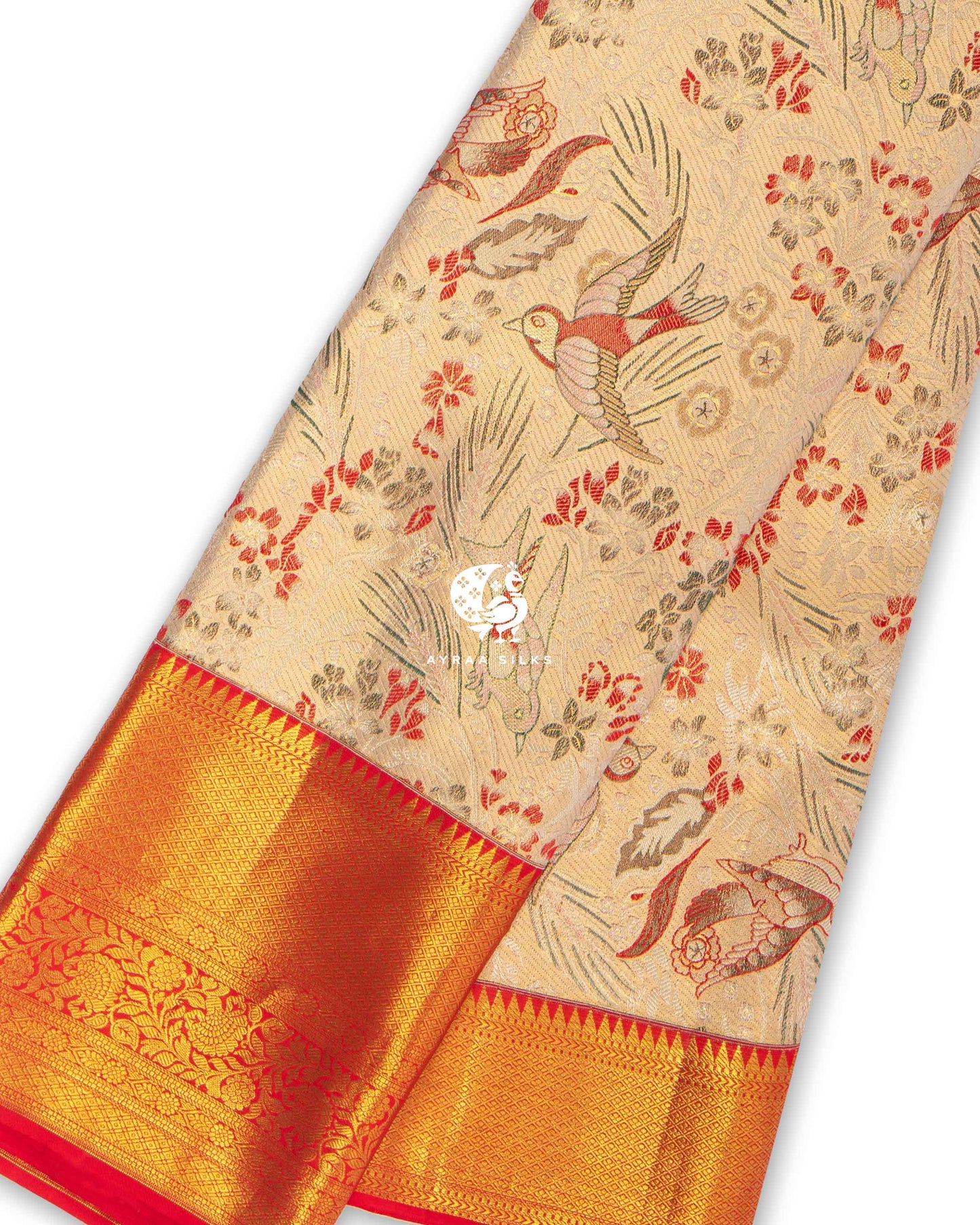 Ivory Vanachitra Kanchipuram Saree