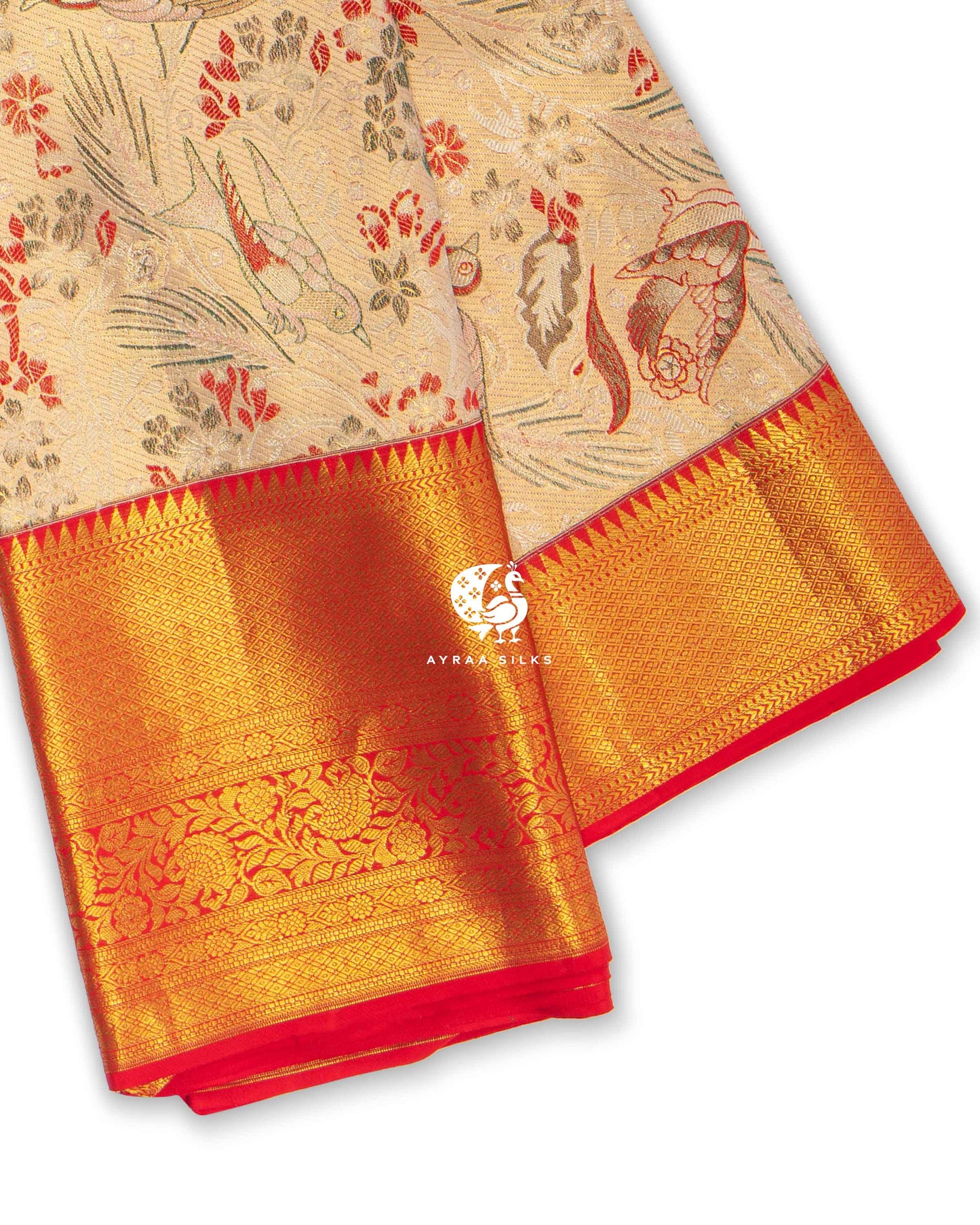 Ivory Vanachitra Kanchipuram Saree