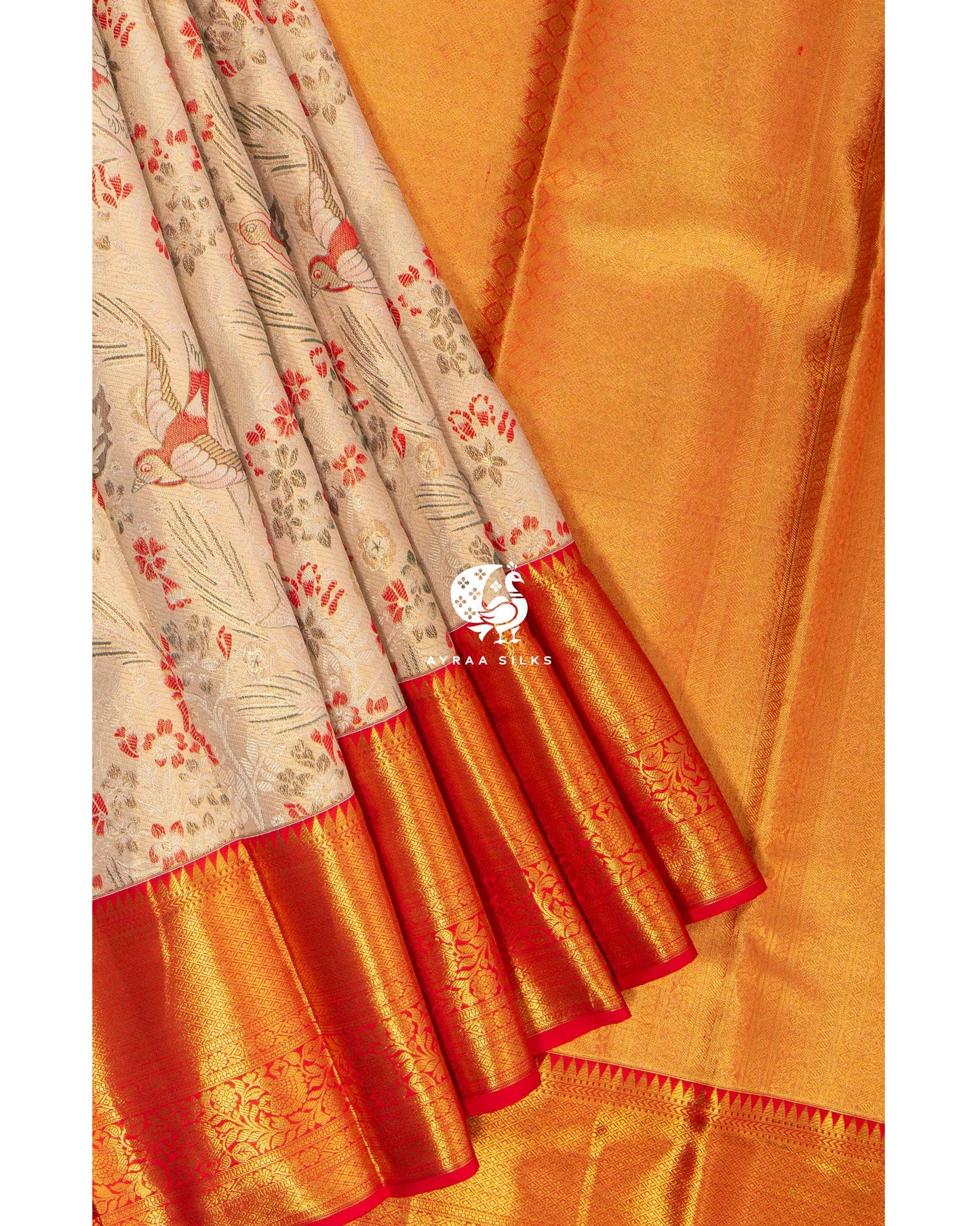 Ivory Vanachitra Kanchipuram Saree