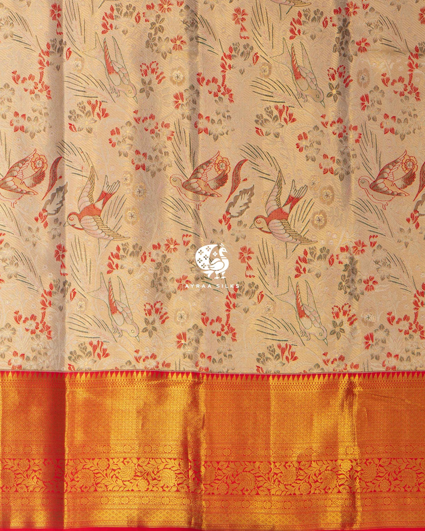 Ivory Vanachitra Kanchipuram Saree