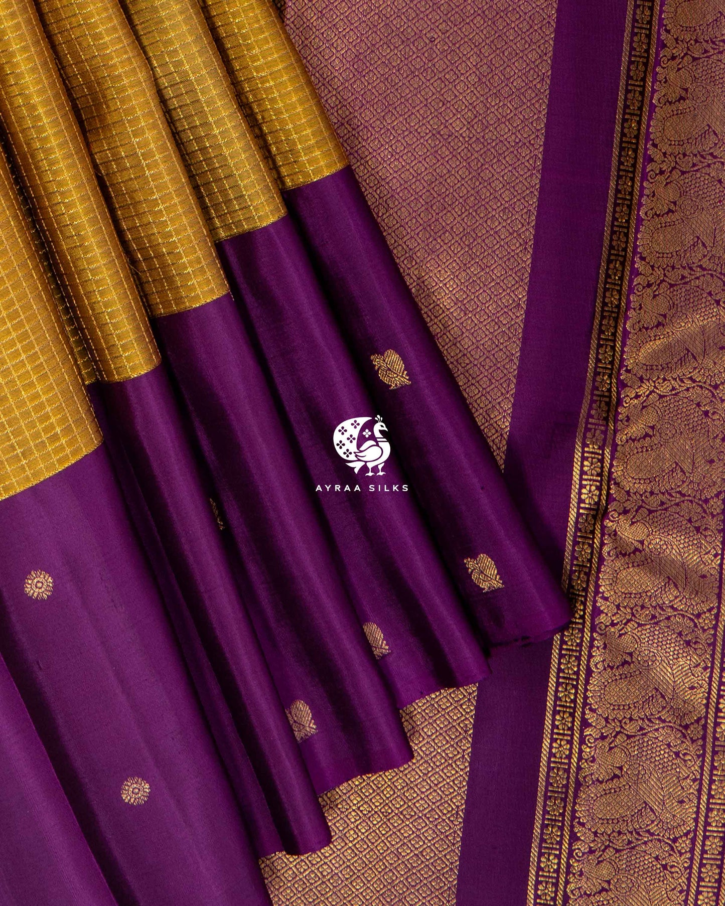 Mustard Heritage Kanchipuram Saree