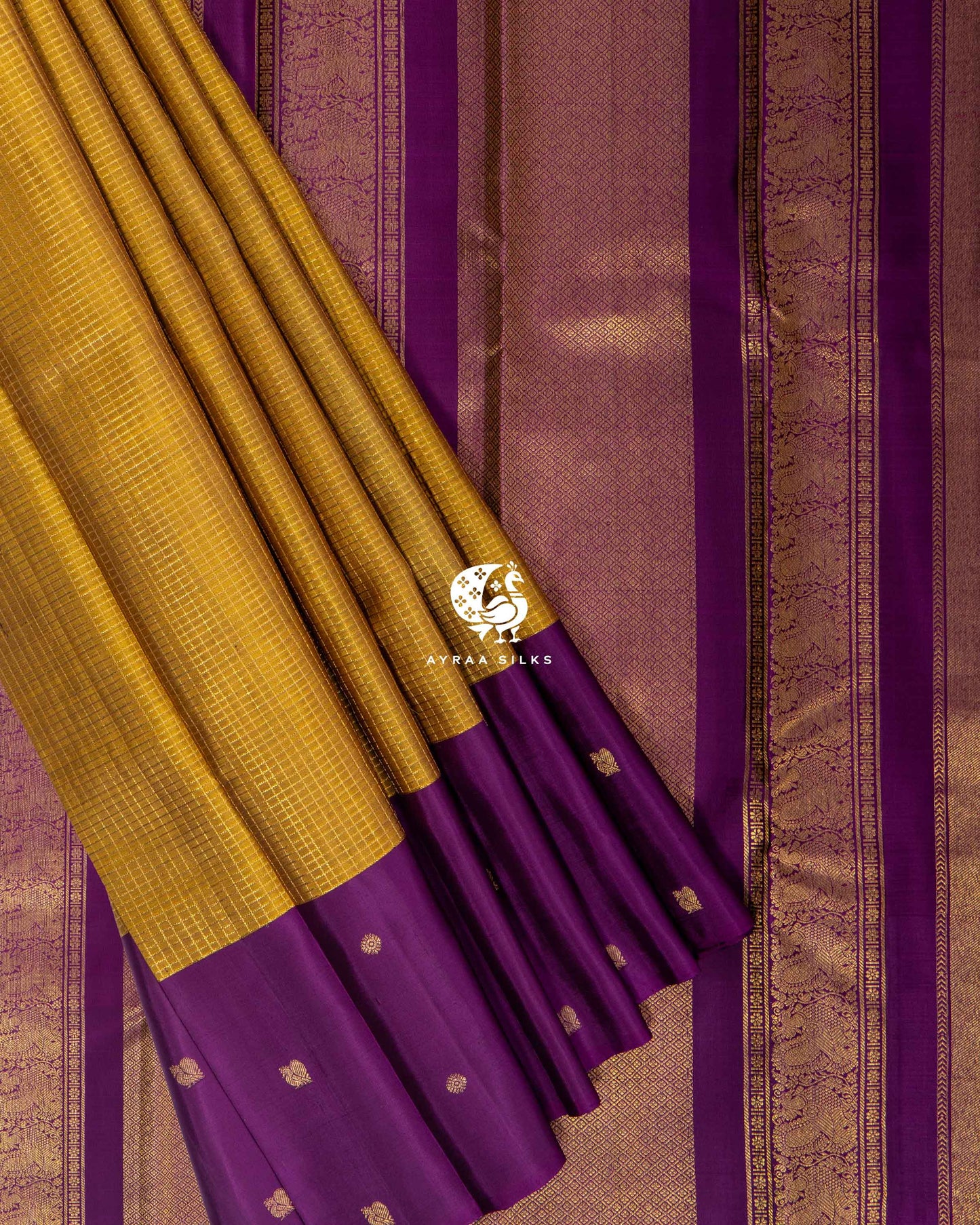 Mustard Heritage Kanchipuram Saree