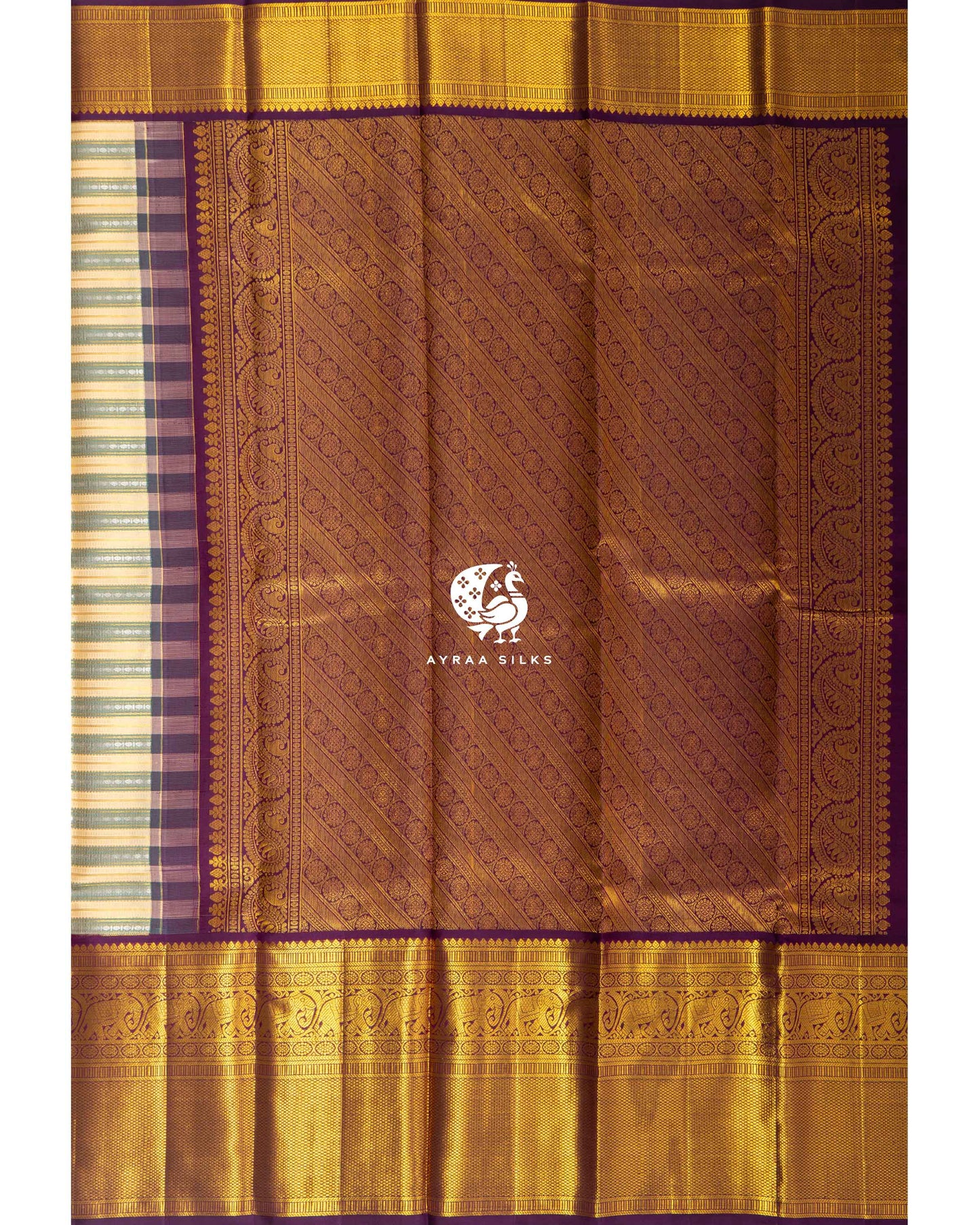 Ivory Rekku Kanchipuram Saree