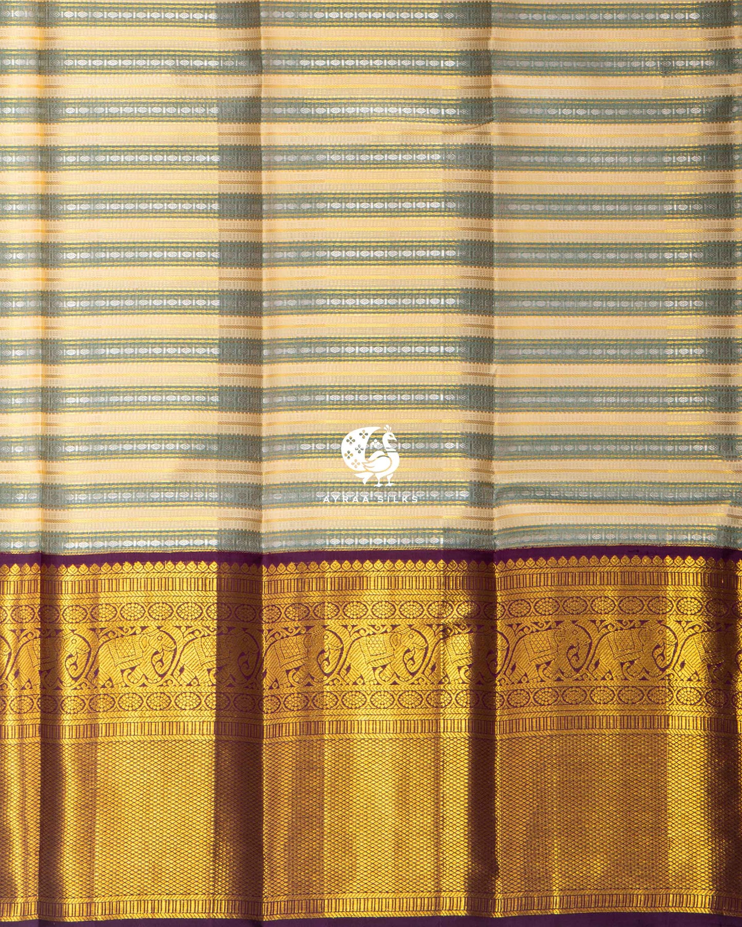 Ivory Rekku Kanchipuram Saree