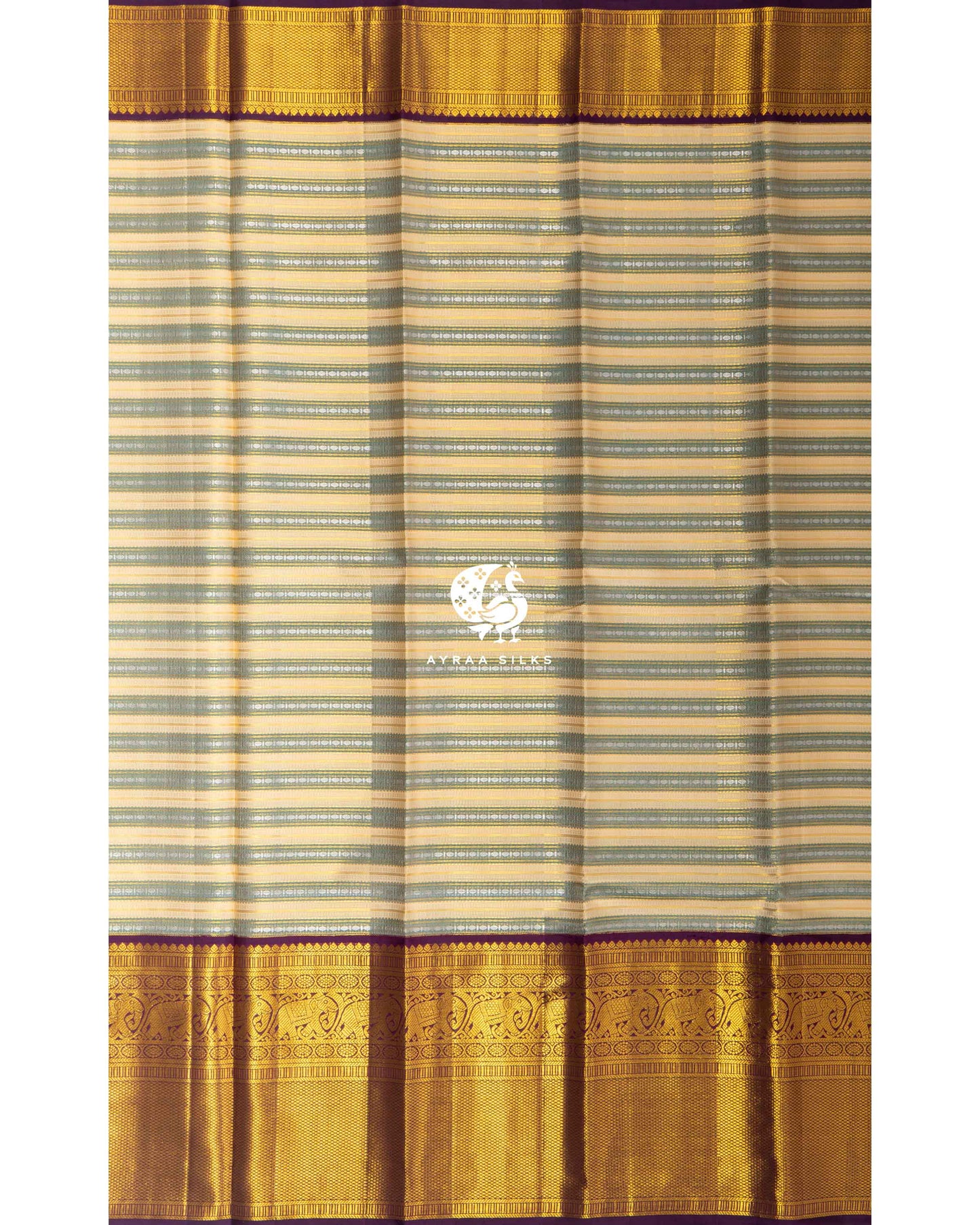 Ivory Rekku Kanchipuram Saree