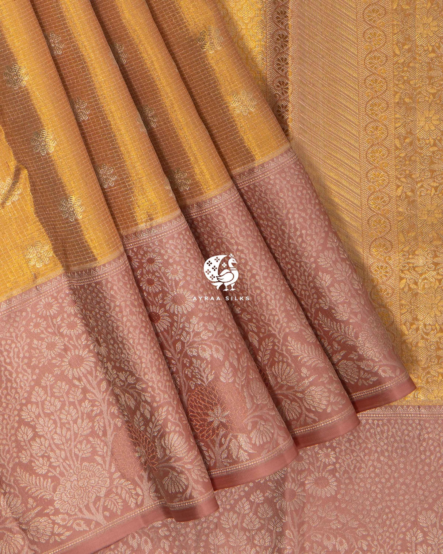 Golden Malli Kanchipuram Saree