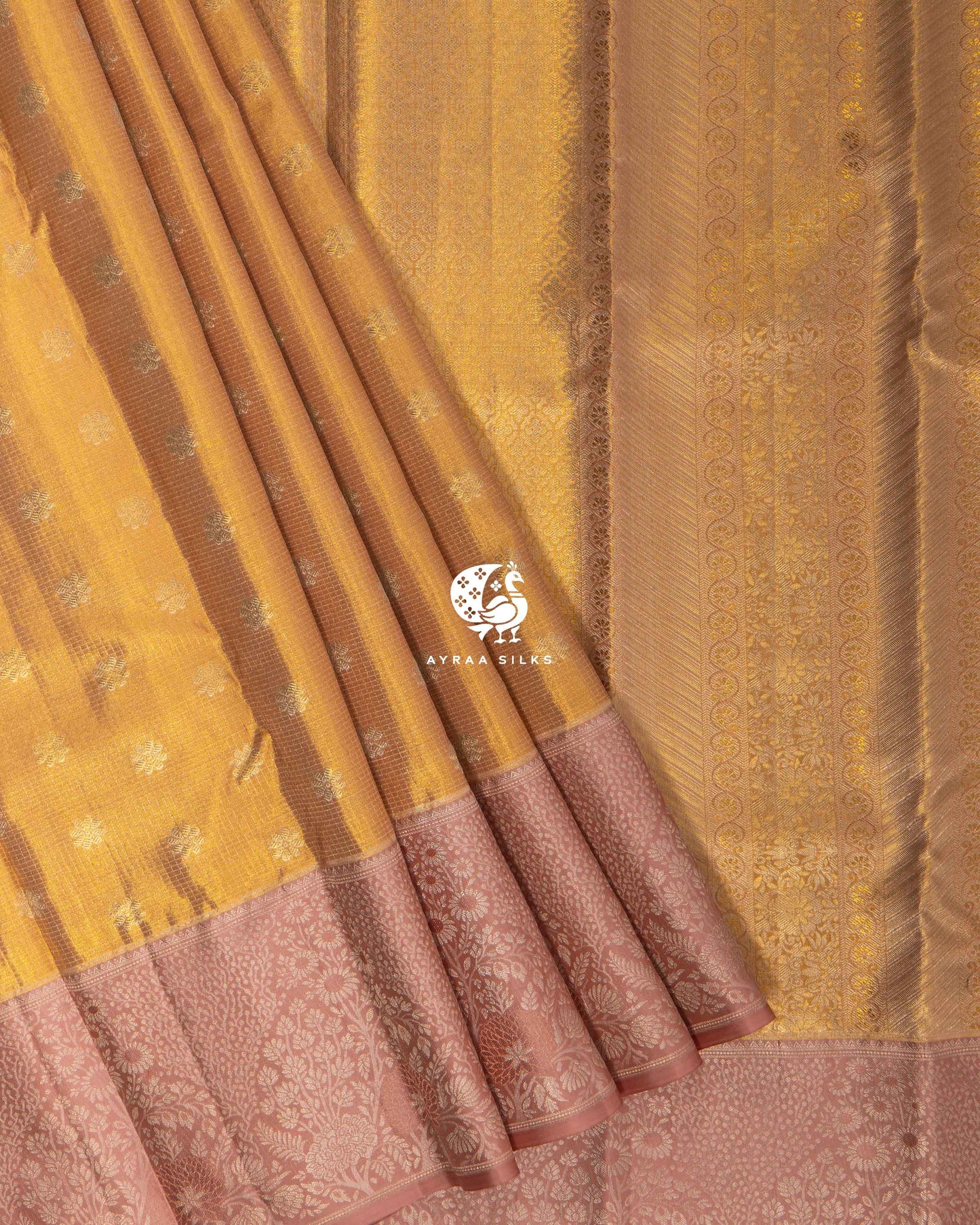 Golden Malli Kanchipuram Saree