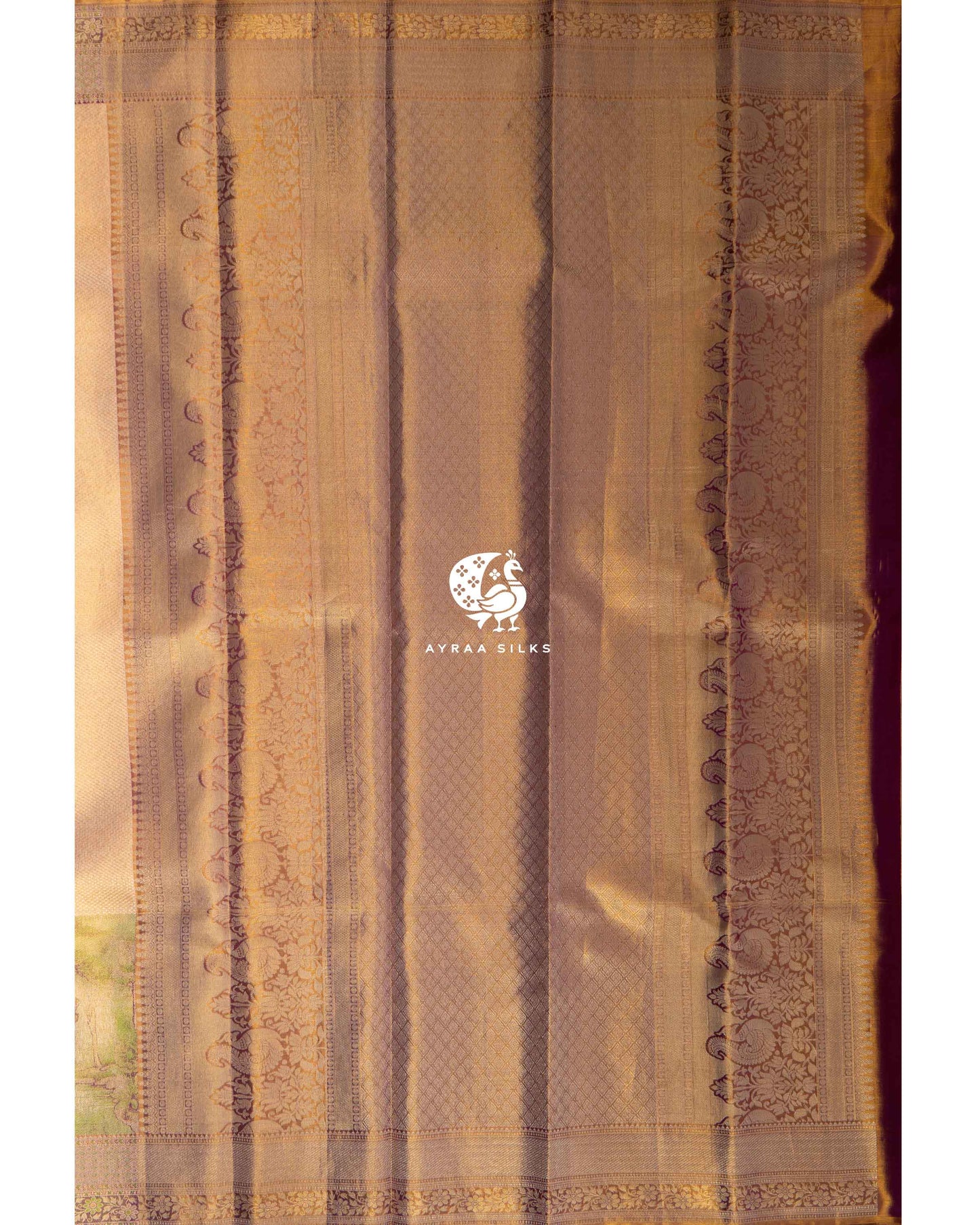 Golden Chitravana Kanchipuram Saree