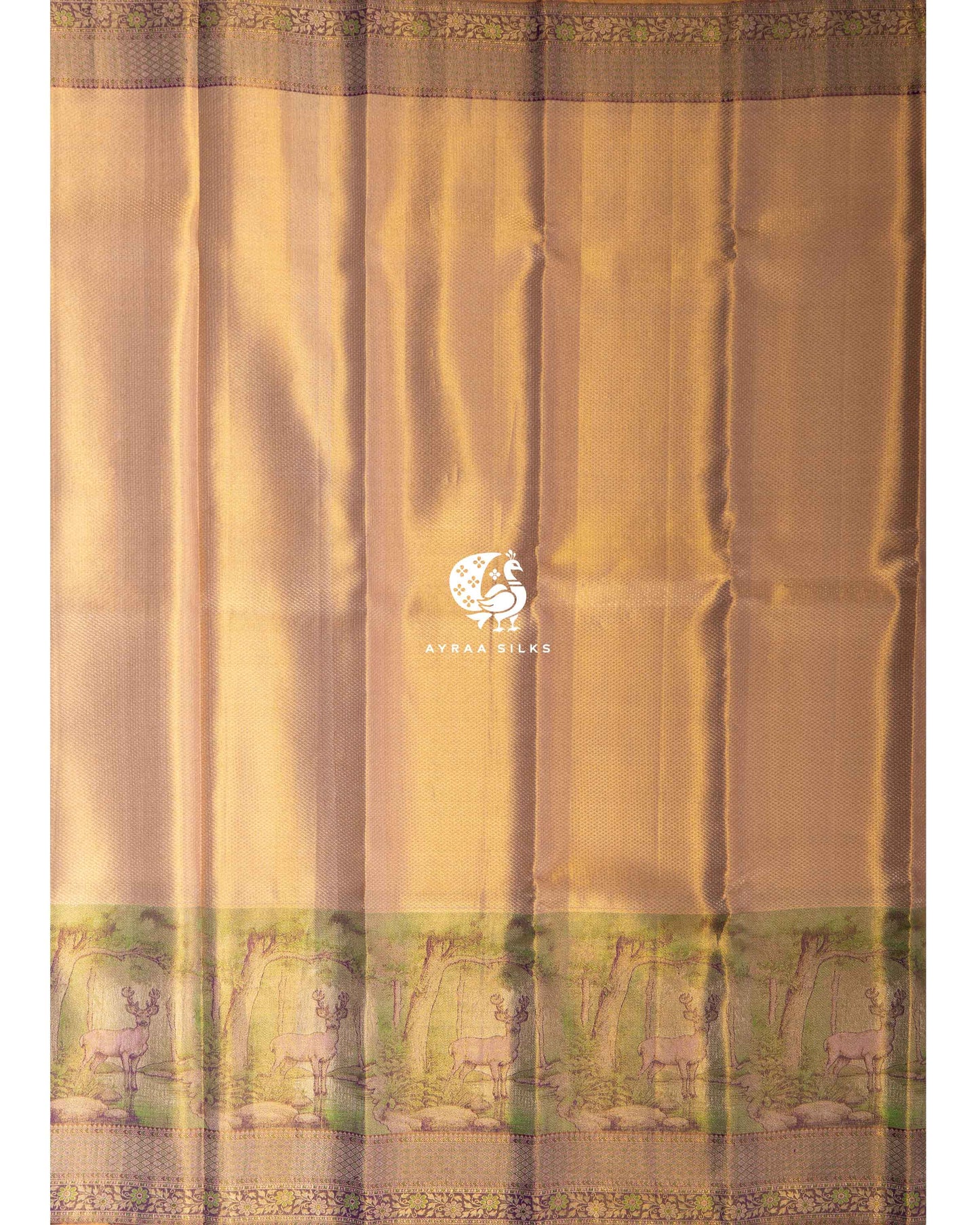 Golden Chitravana Kanchipuram Saree