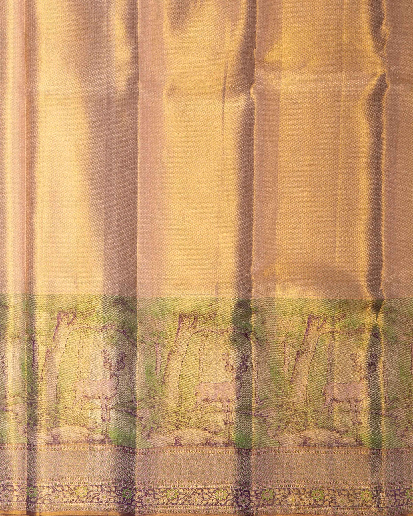 Golden Chitravana Kanchipuram Saree