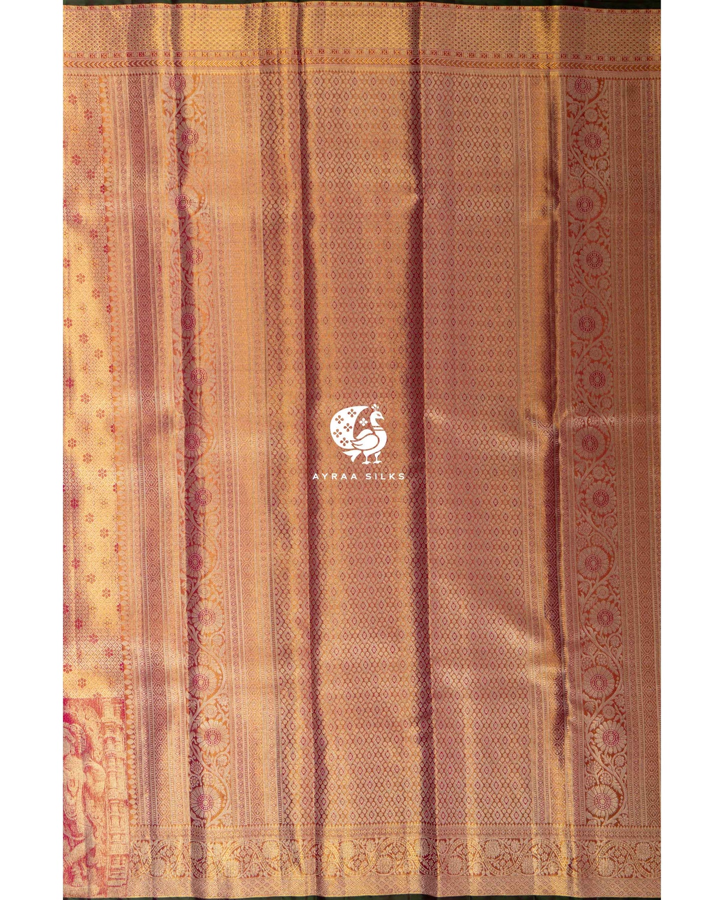 Golden Aalaya Kanchipuram Saree