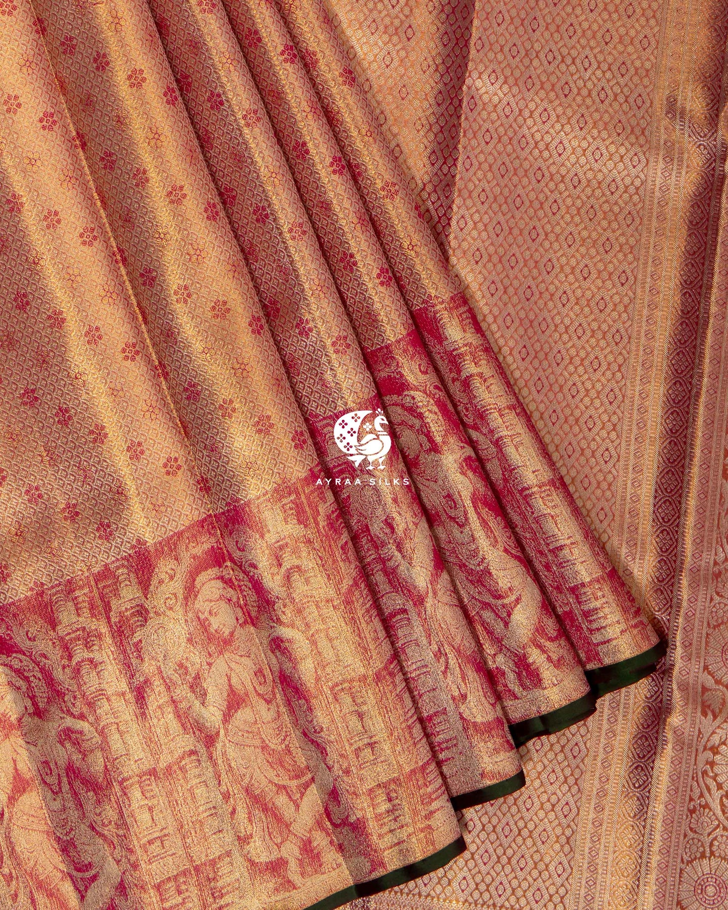 Golden Aalaya Kanchipuram Saree