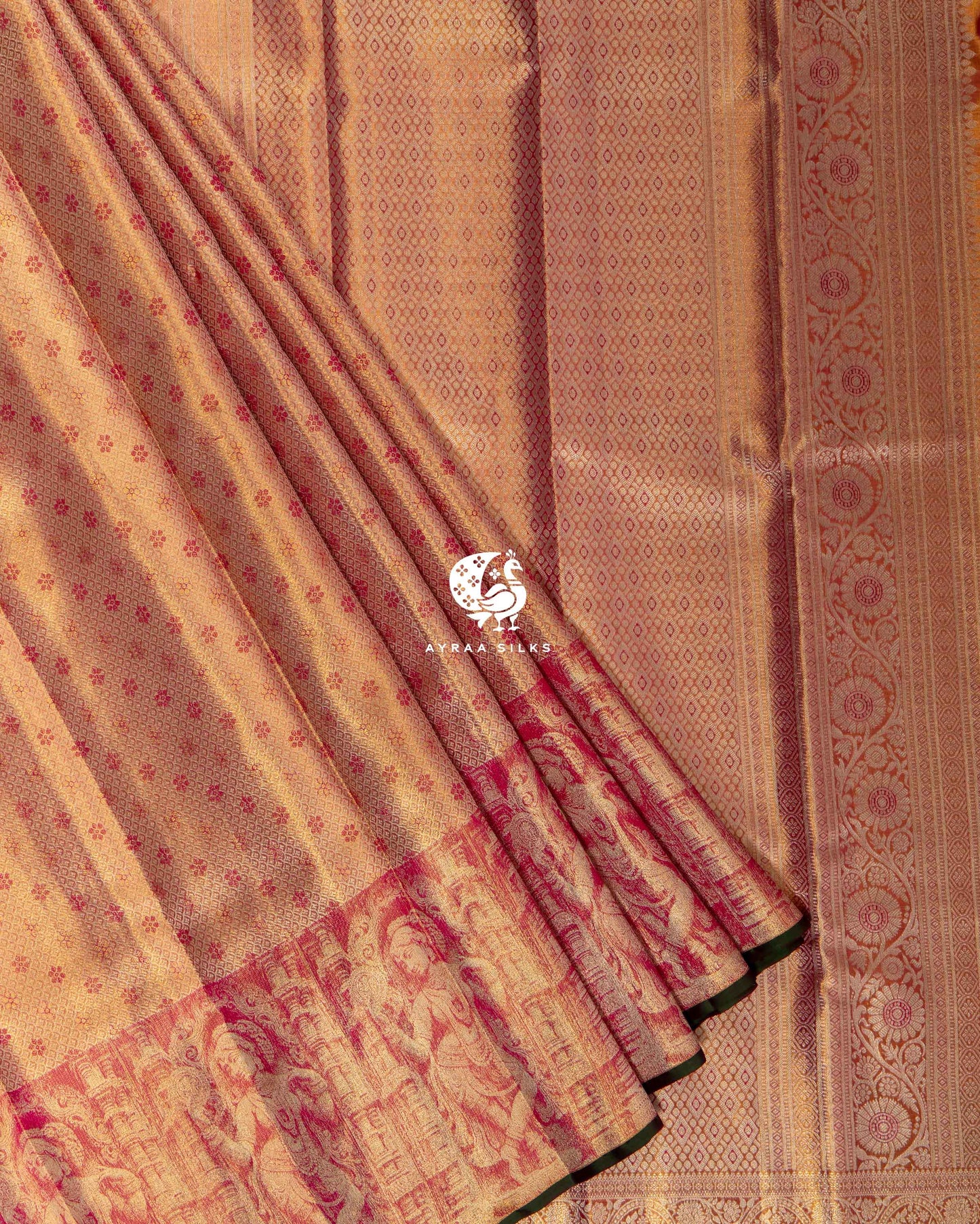 Golden Aalaya Kanchipuram Saree