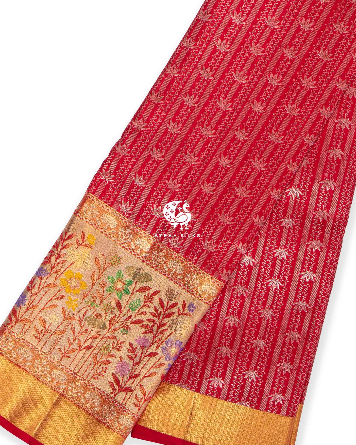 Red Botanica Kanchipuram Saree