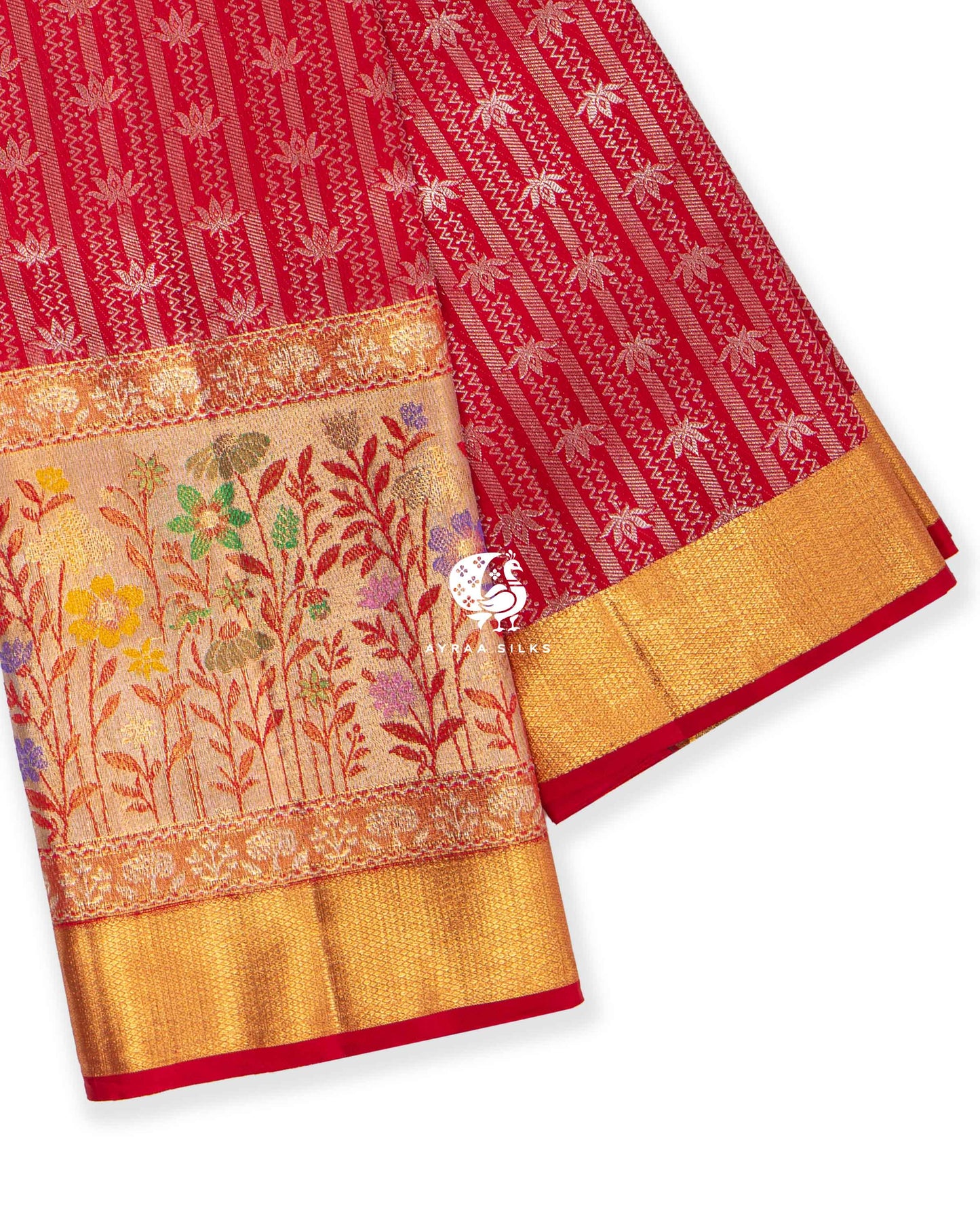 Red Botanica Kanchipuram Saree