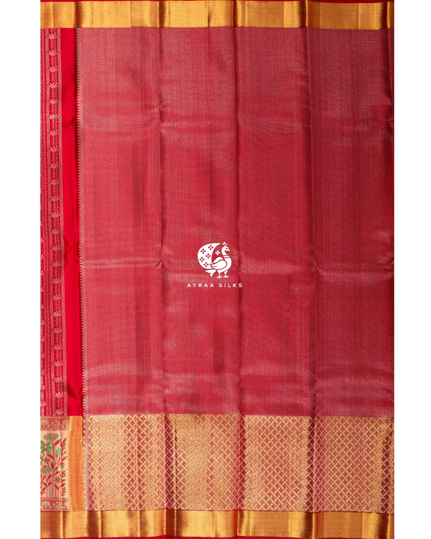 Red Botanica Kanchipuram Saree