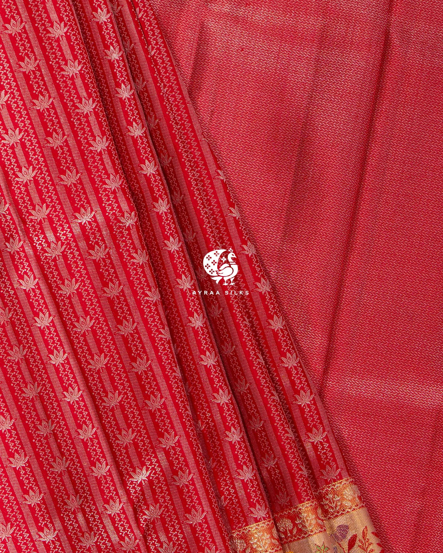 Red Botanica Kanchipuram Saree