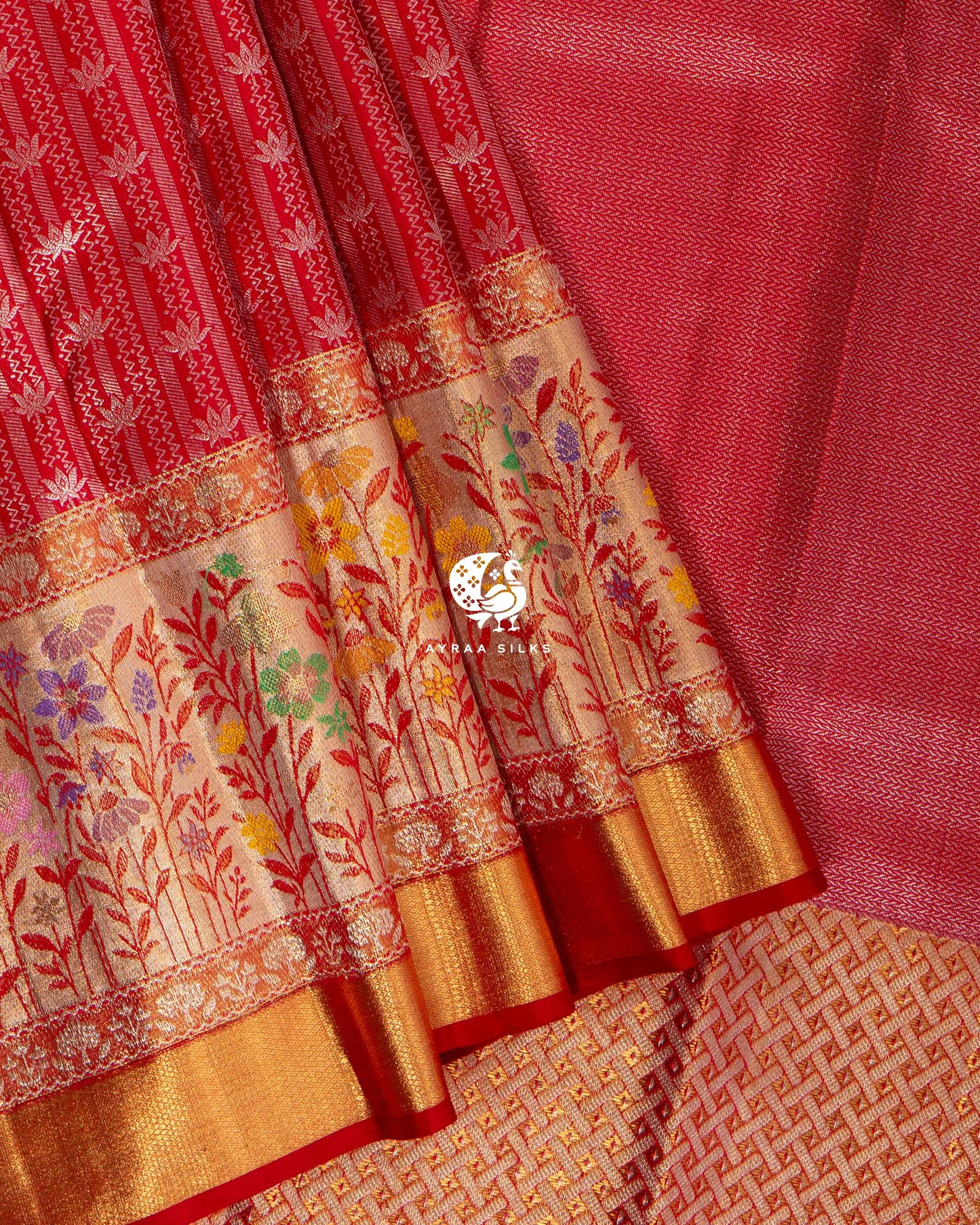 Red Botanica Kanchipuram Saree