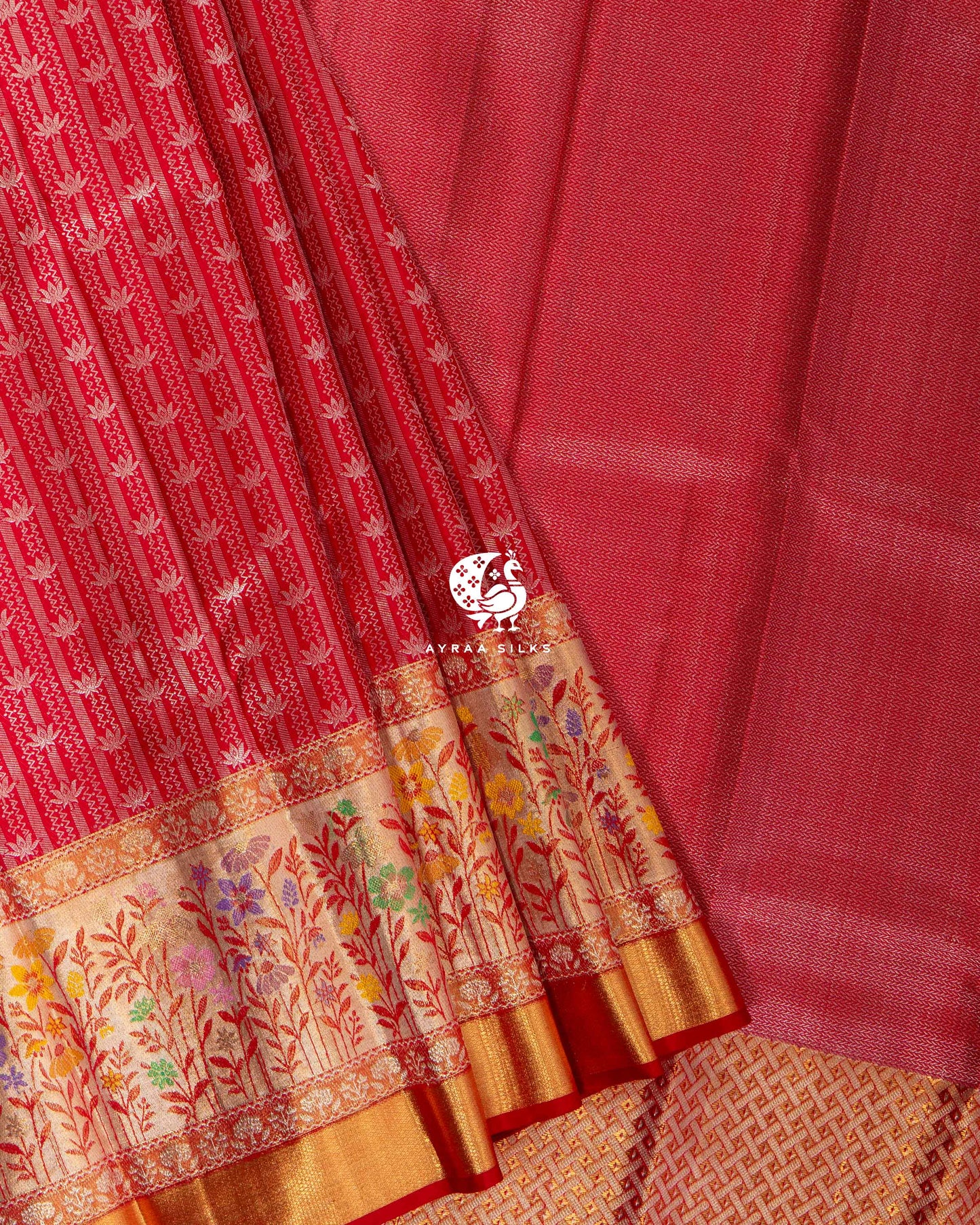 Red Botanica Kanchipuram Saree