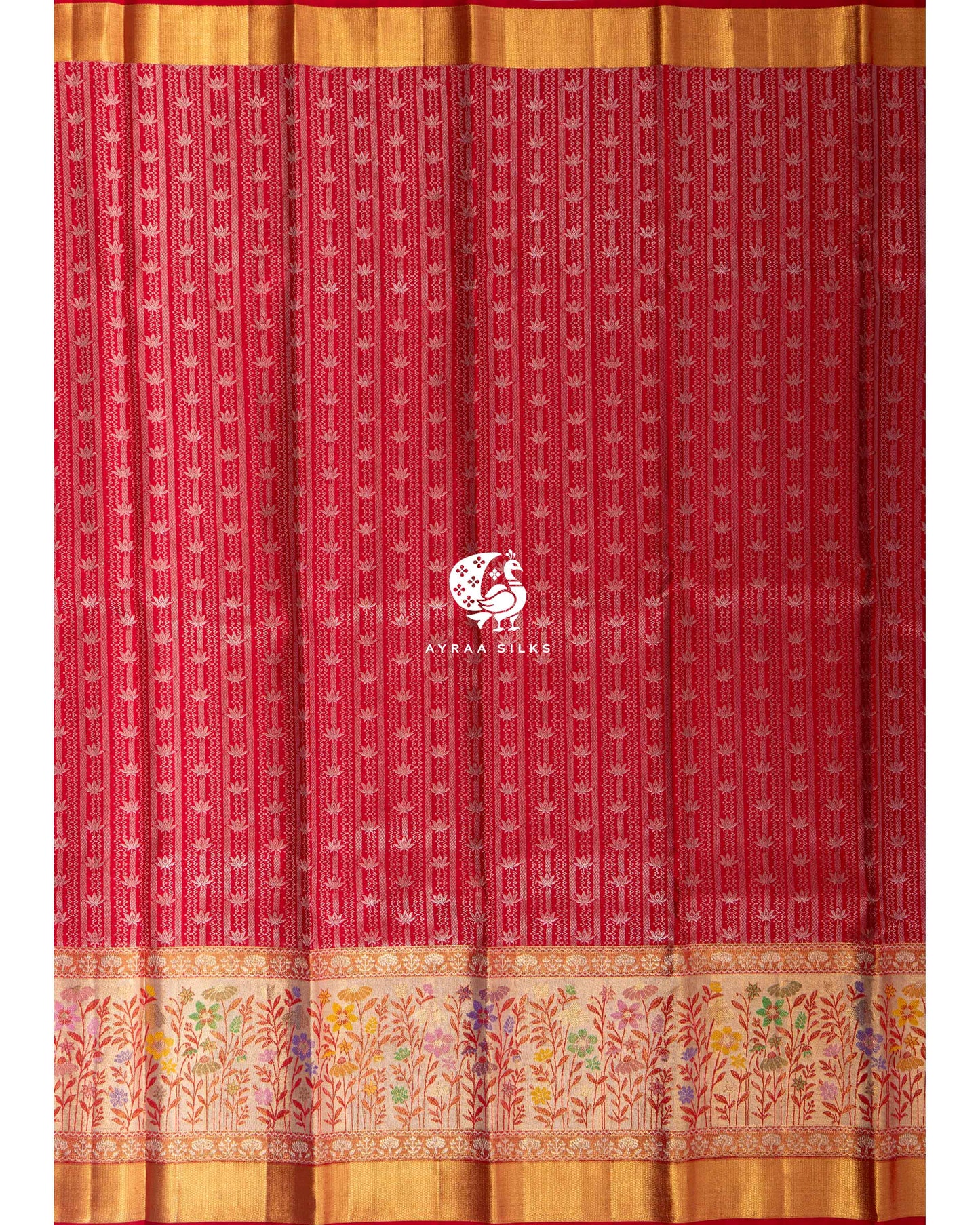 Red Botanica Kanchipuram Saree