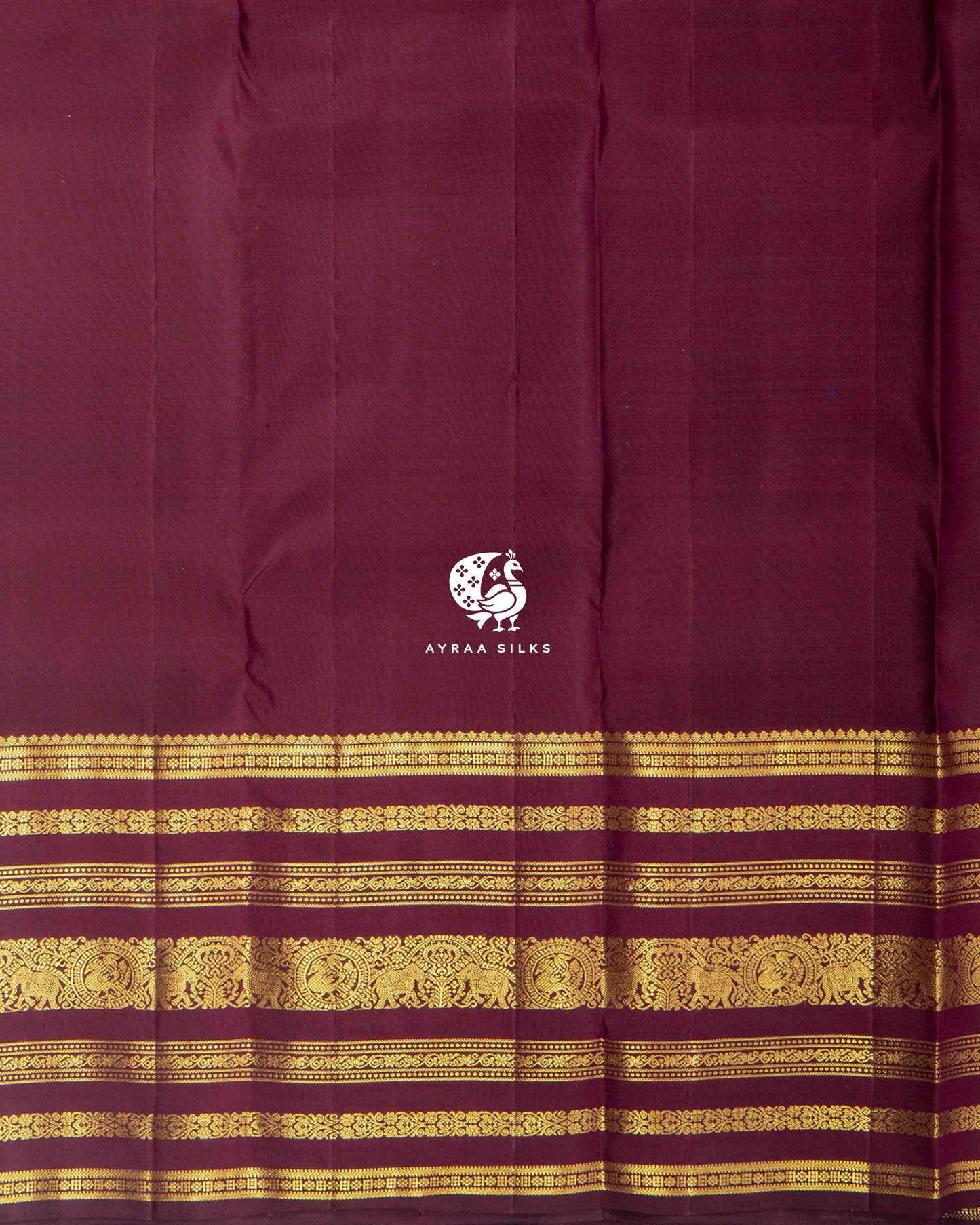 Dark Wine Heritage Kanchipuram Saree