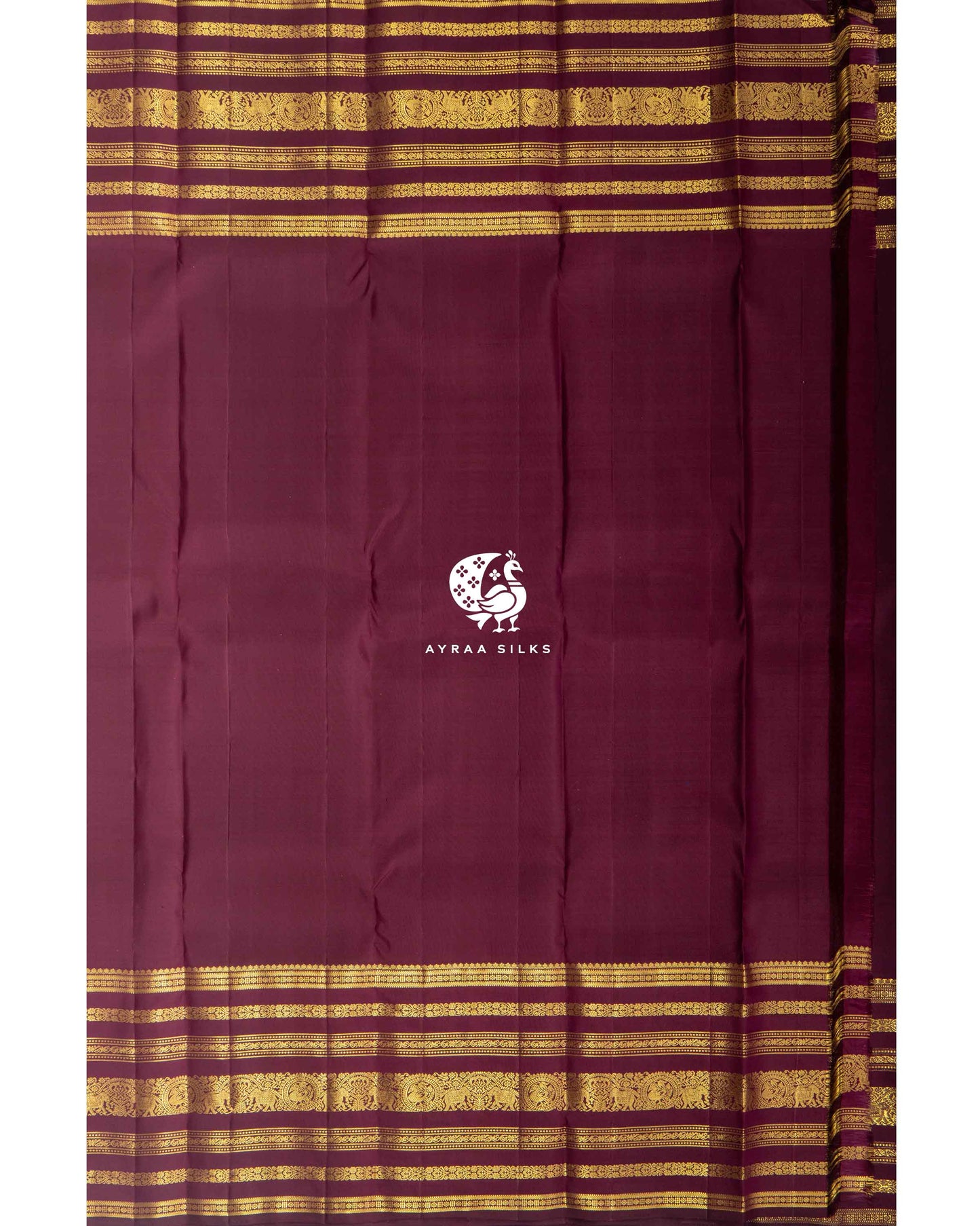 Dark Wine Heritage Kanchipuram Saree