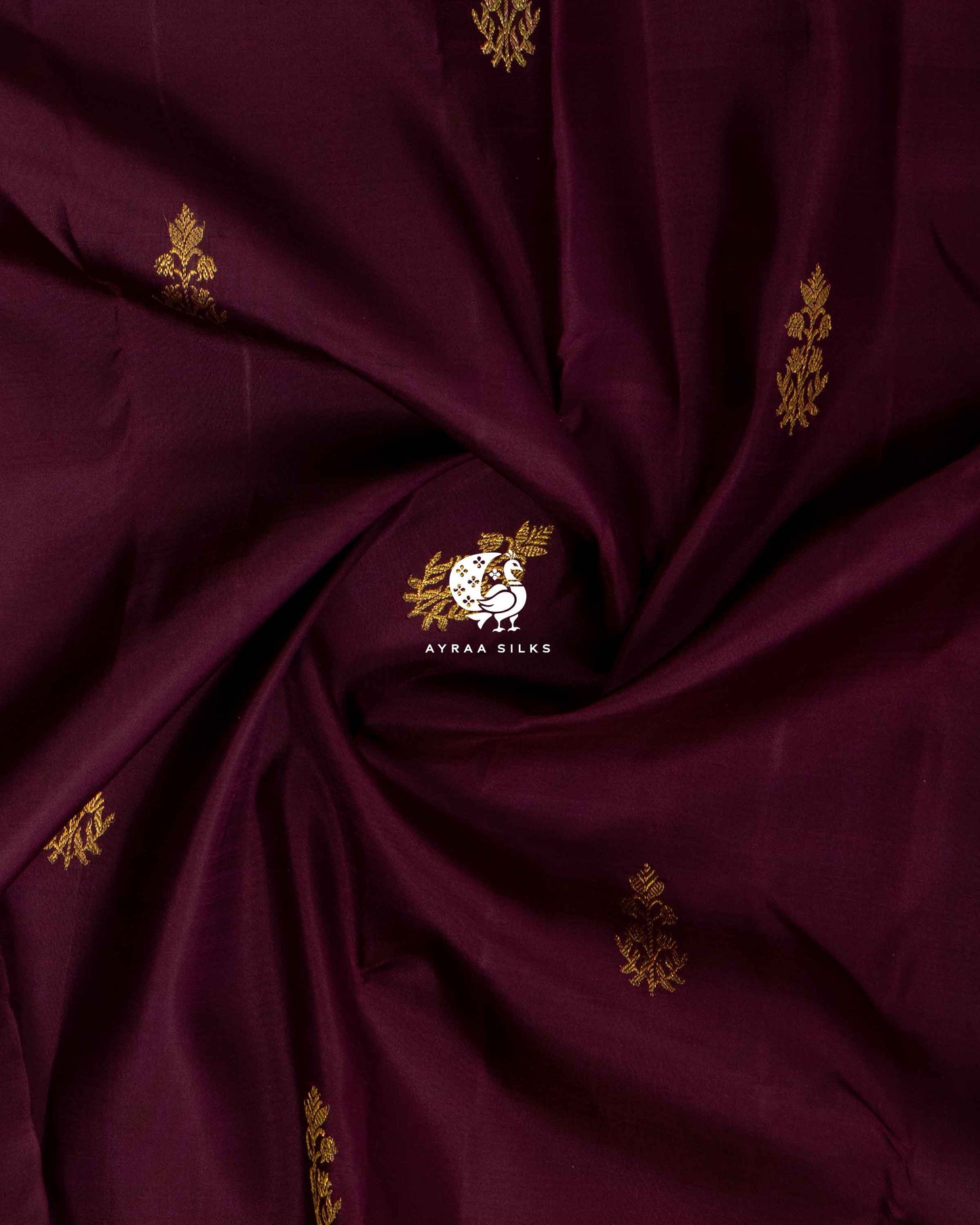 Dark Wine Heritage Kanchipuram Saree