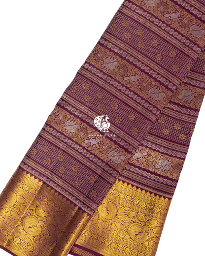 Deep Wine Annam Kanchipuram Silk Saree