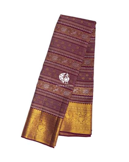 Deep Wine Annam Kanchipuram Silk Saree