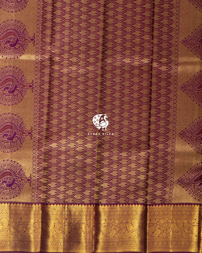 Deep Wine Annam Kanchipuram Silk Saree