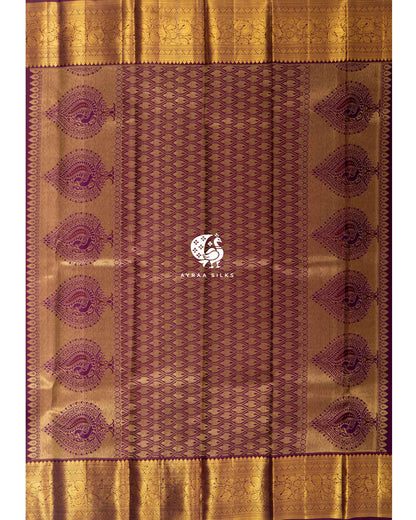 Deep Wine Annam Kanchipuram Silk Saree