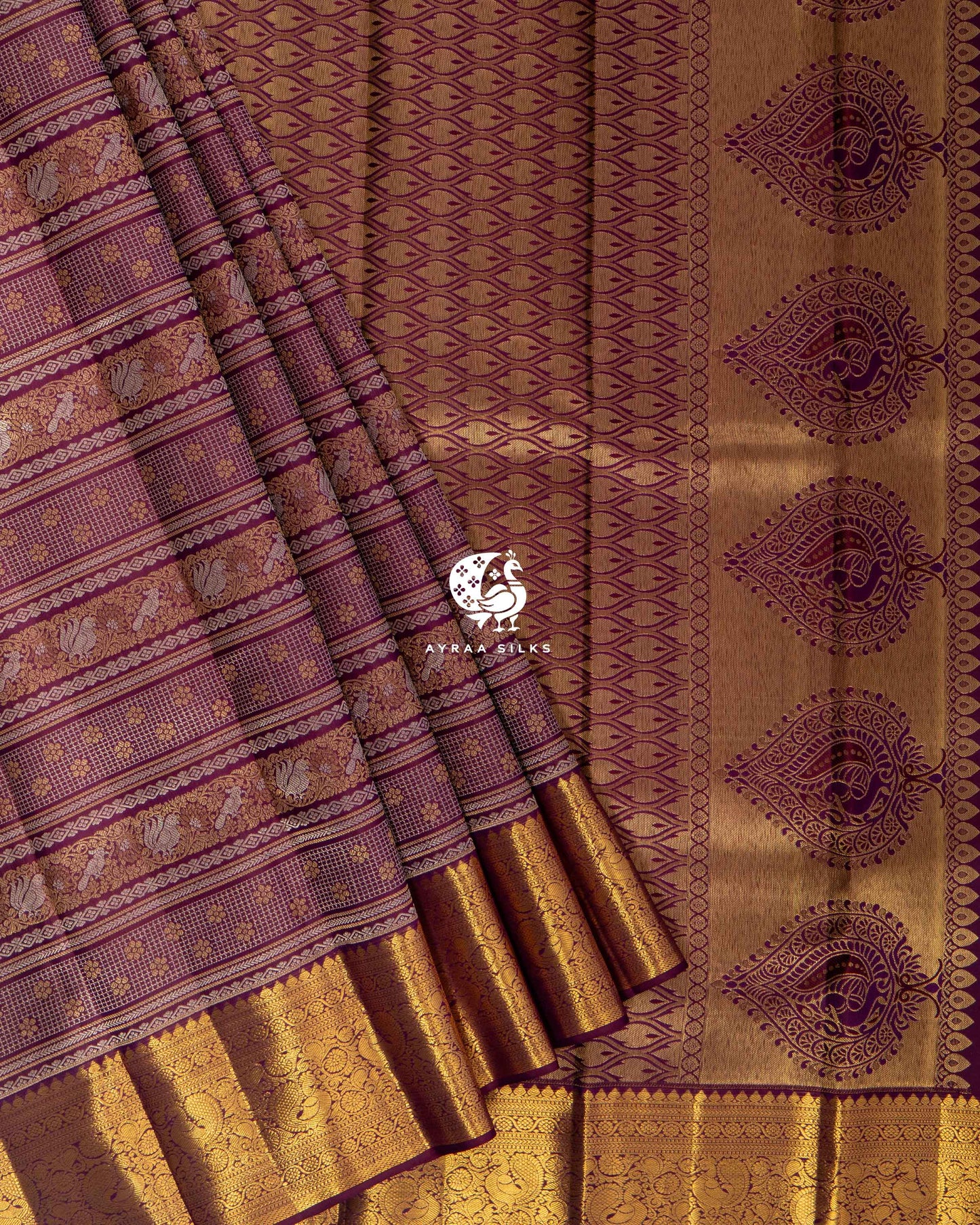 Deep Wine Annam Kanchipuram Saree